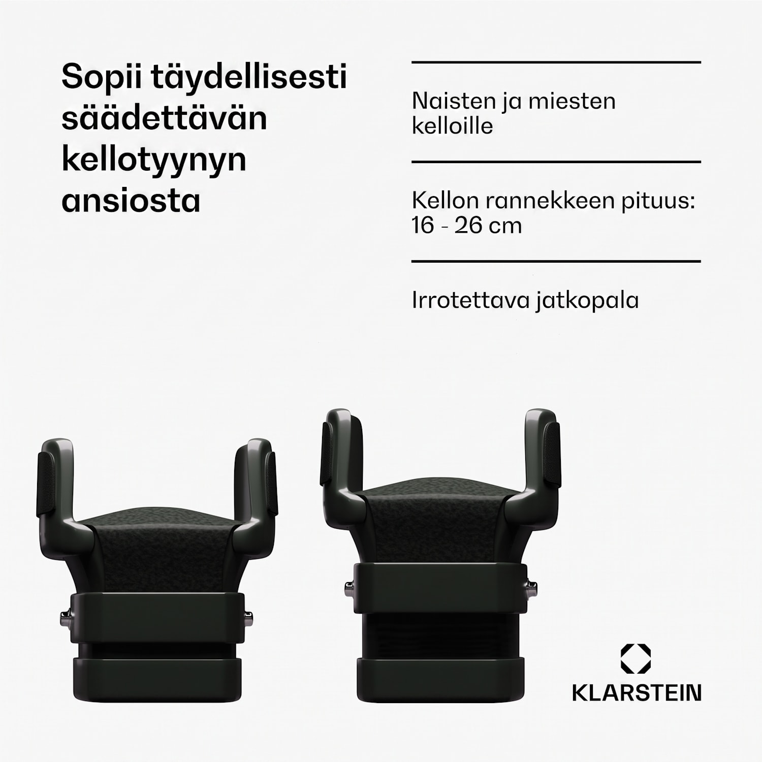 Sarthe 3 kellonpyöritin 3 kellolle 4 pyöritystilaa LED-valaistus lukko 3 kelloa | Musta