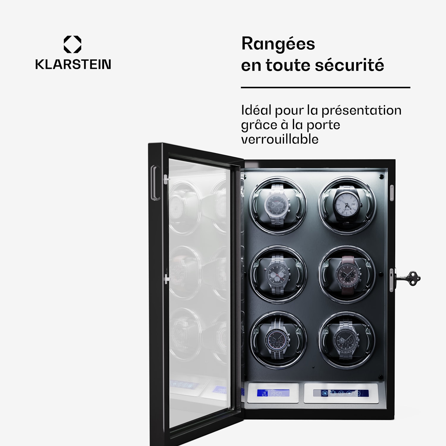 Sarthe 6 Remontoir 6 montres 5 modes de rotation LED Tactile Télécommande 6 montres | Noir