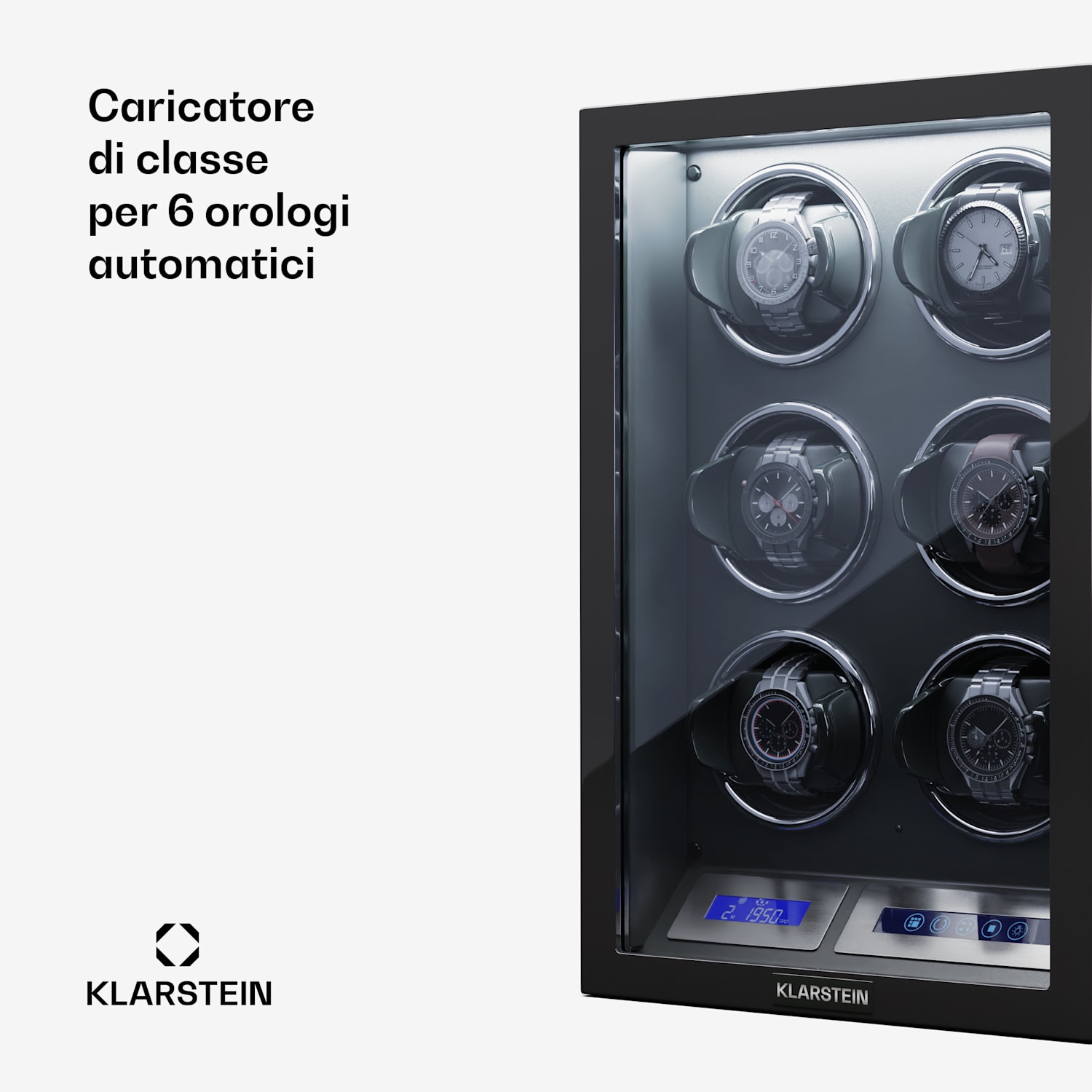 Sarthe 6 orologi 6 orologi 5 modalità di rotazione Telecomando LED touch 6 orologi | Nero