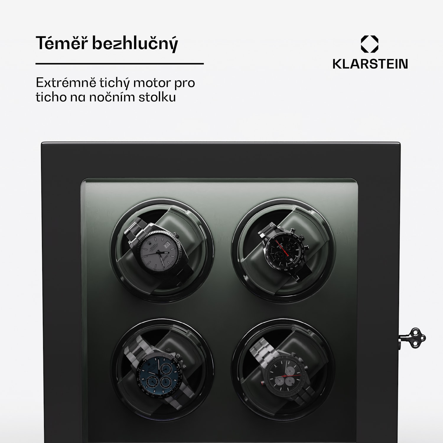 Verdon 4, natahovač hodinek, pro 4 hodinky, 3 režimy, 5 rychlostí, LED, dálkové ovládání 4 hodinky