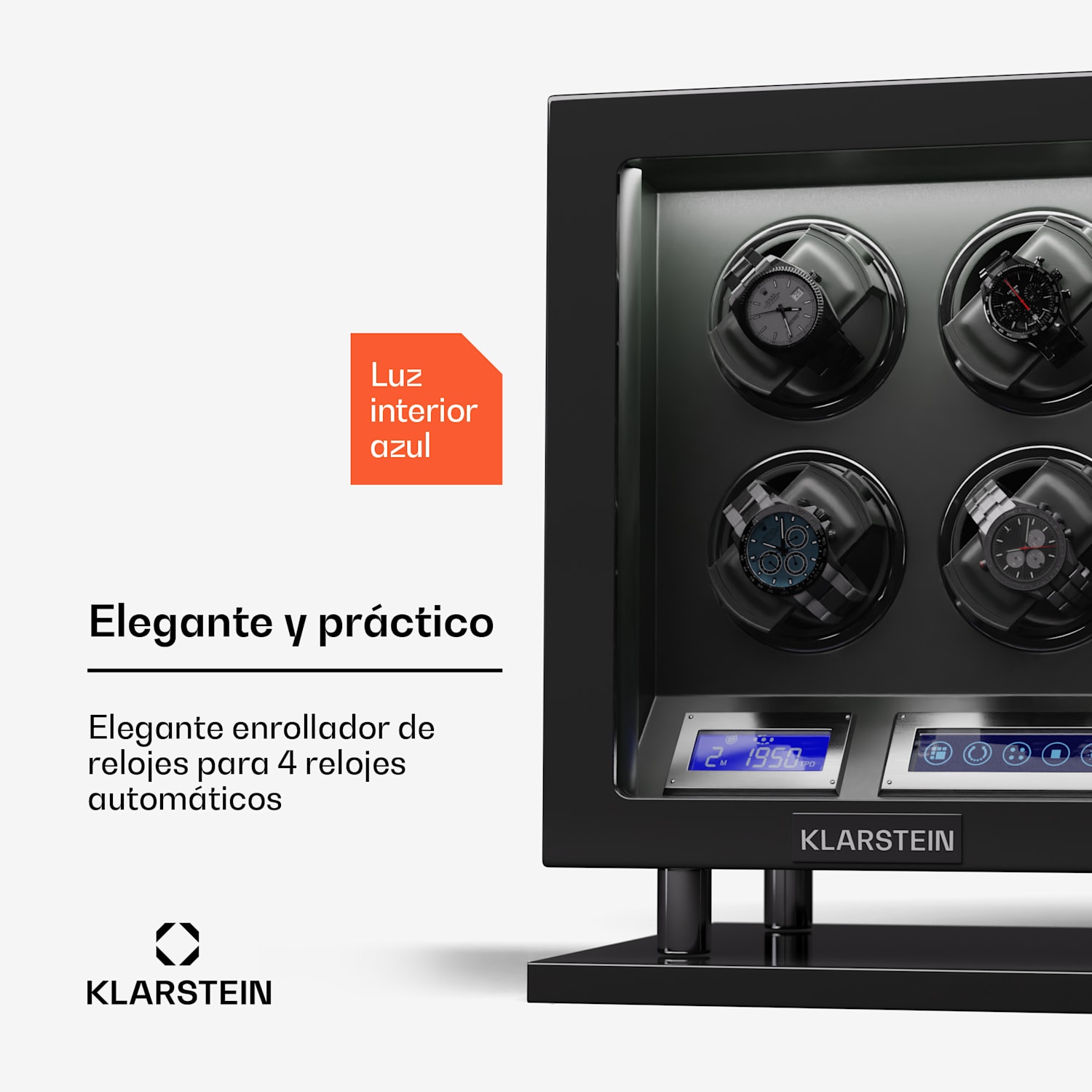 Verdon 4 watch winder 4 relojes 3 modos 5 velocidades Mando a distancia LED 