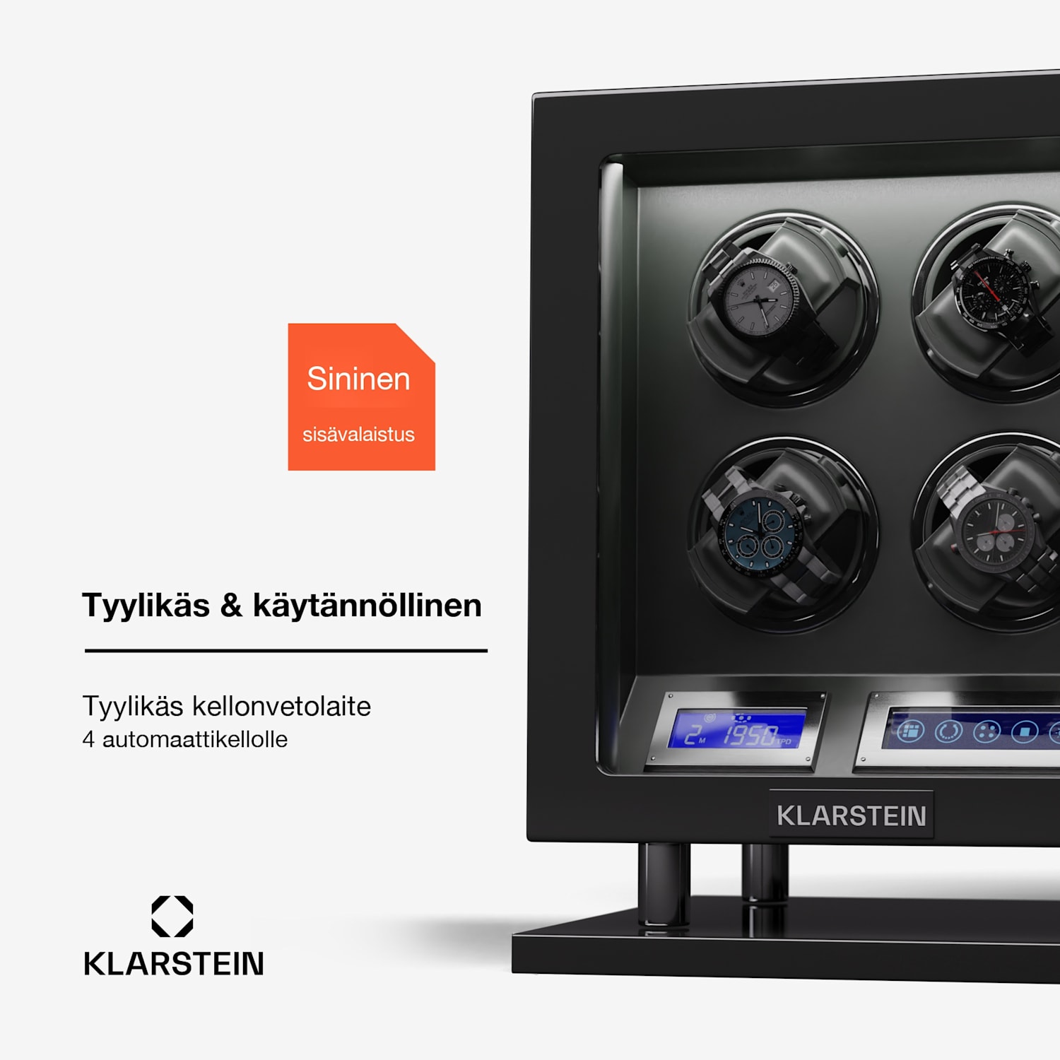 Verdon 4 kellonliikuttaja 4 kellolle 3 tilaa 5 nopeutta LED kaukosäädin 4 kelloa