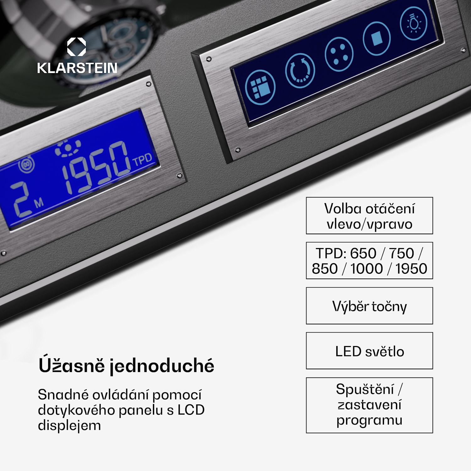 Verdon 6, natahovač hodinek, pro 6 hodinek, 3 režimy, 5 rychlostí, LED, dálkové ovládání 