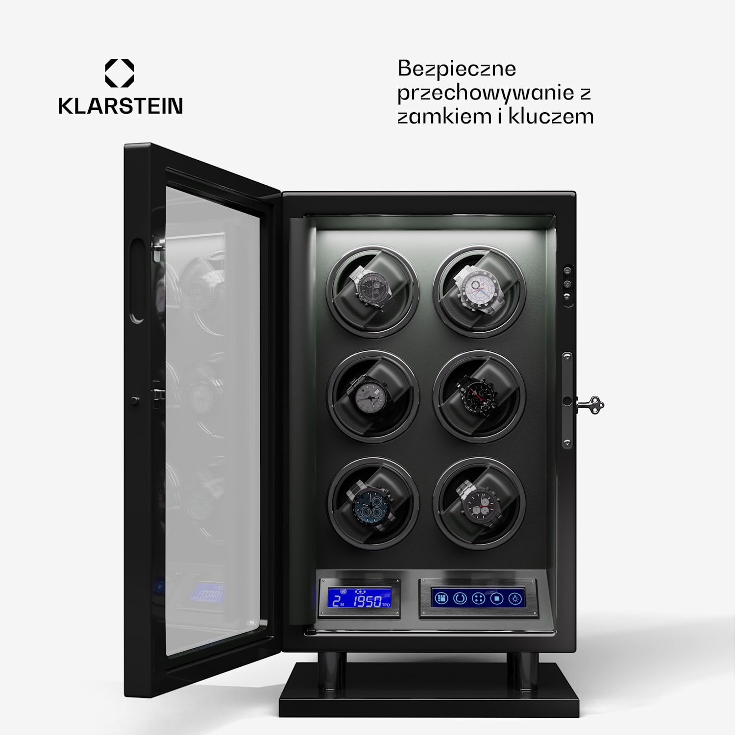 Verdon 6, rotomat do zegarków, 6 zegarków, 3 tryby, 5 prędkości, LED, pilot 