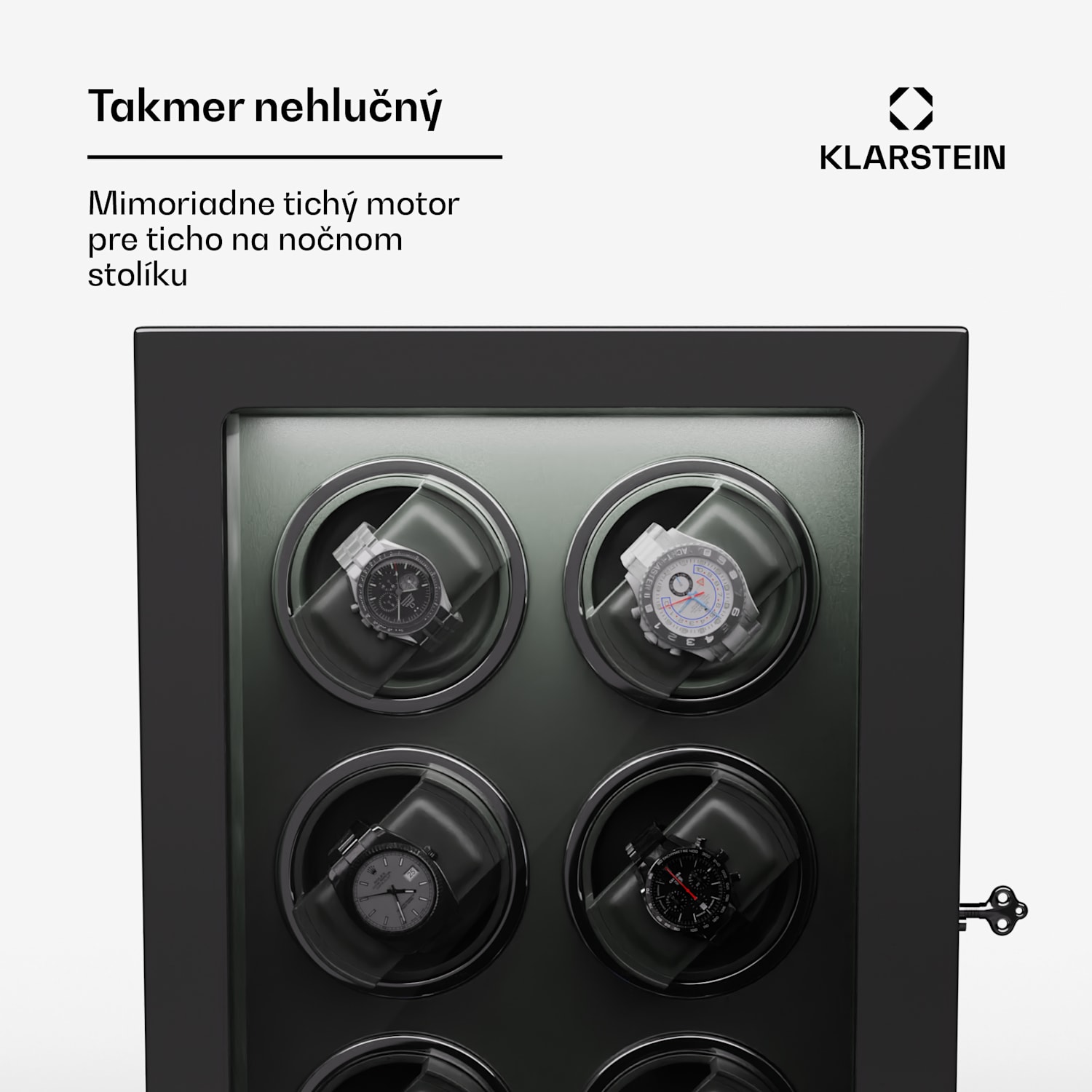 Verdon 6, naťahovač hodiniek, na 6 hodiniek, 3 režimy, 5 rýchlostí, LED, diaľkové ovládanie 6 hodiniek