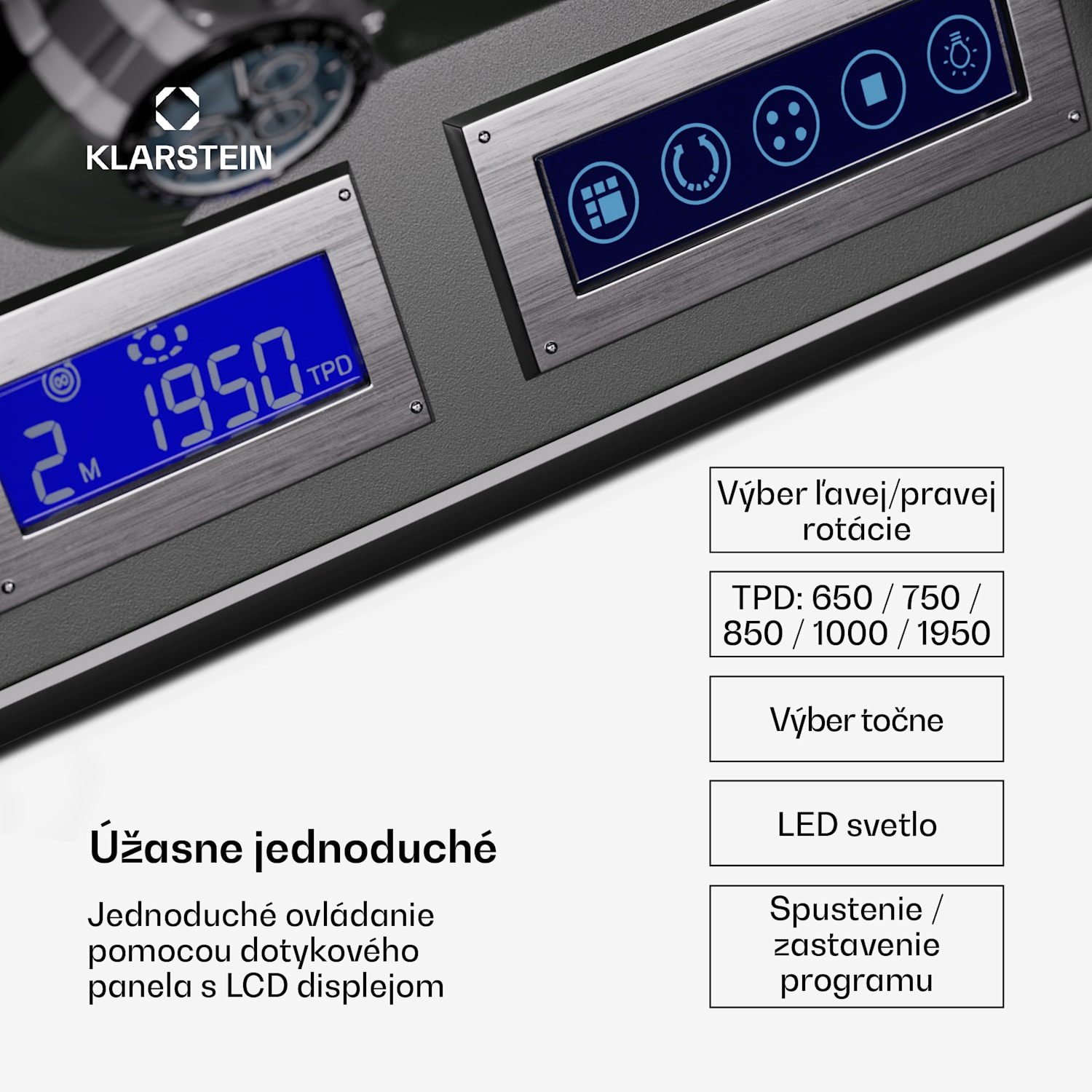 Verdon 6, naťahovač hodiniek, na 6 hodiniek, 3 režimy, 5 rýchlostí, LED, diaľkové ovládanie 6 hodiniek