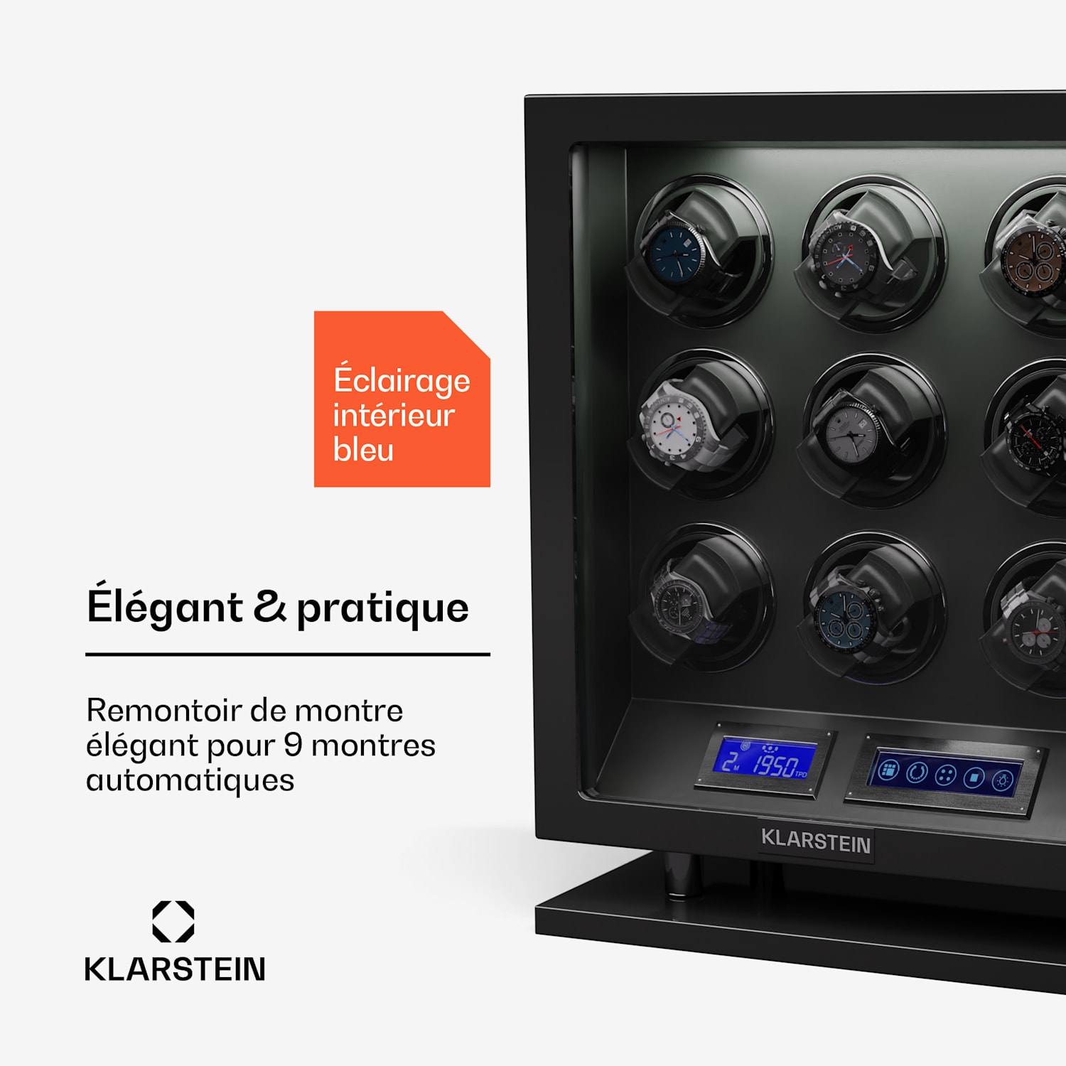 Verdon 9 Remontoir 9 montres 3 modes 5 vitesses LED Télécommande 9 Montres