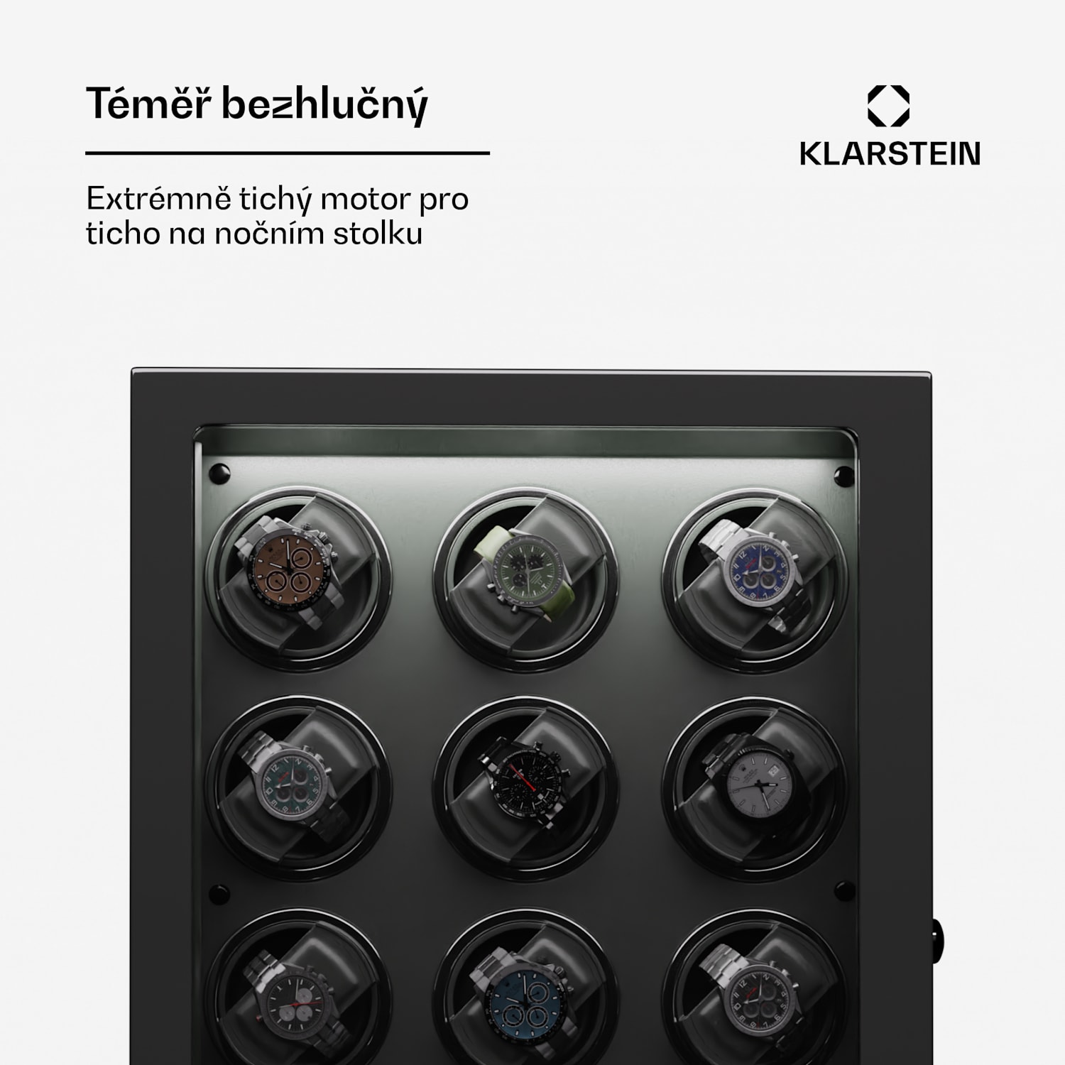 Verdon 12, natahovač hodinek, pro 12 hodinek, 3 režimy, 5 rychlostí, LED, dálkové ovládání 12 hodinek