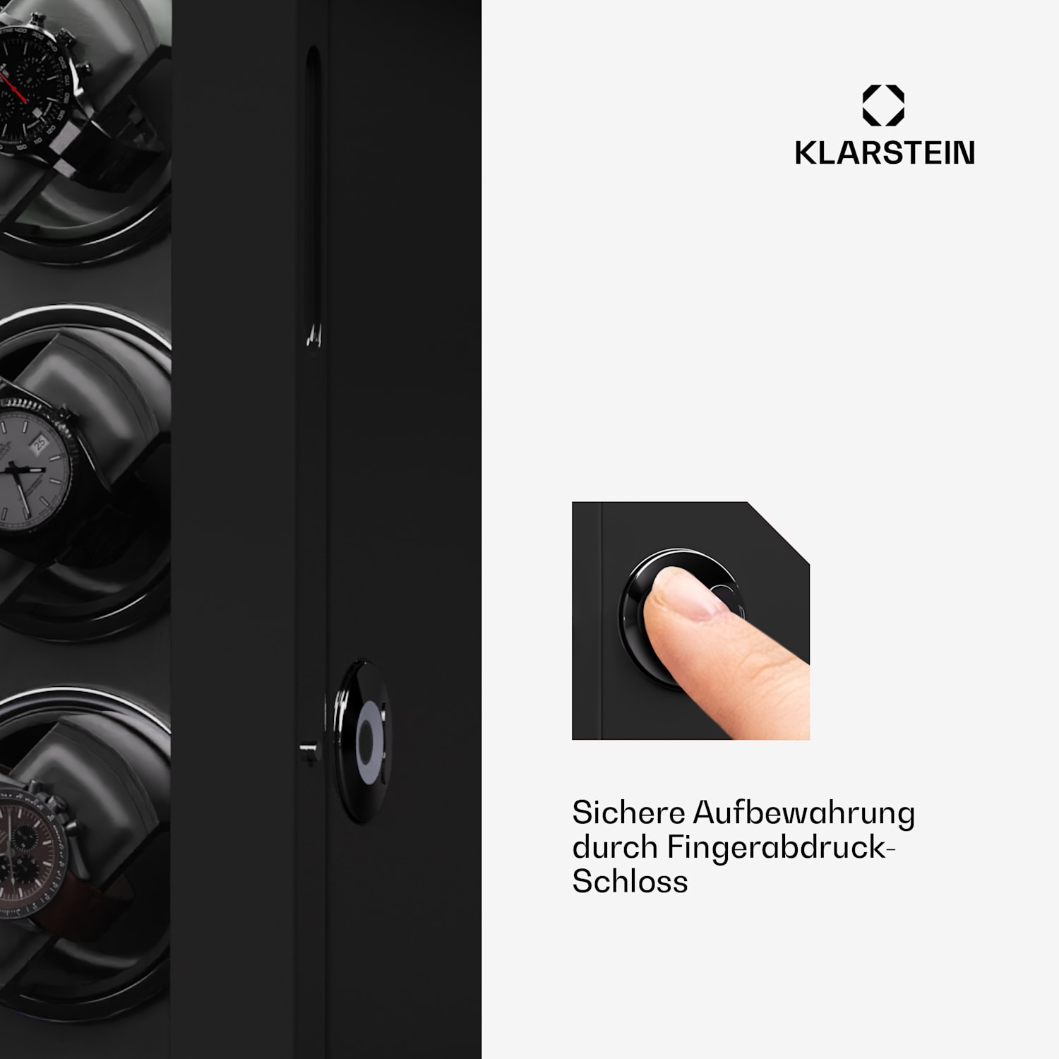 Verdon 12 - Caricatore per 12 orologi, 3 modalità, 5 velocità, LED, telecomando 12 Orologi