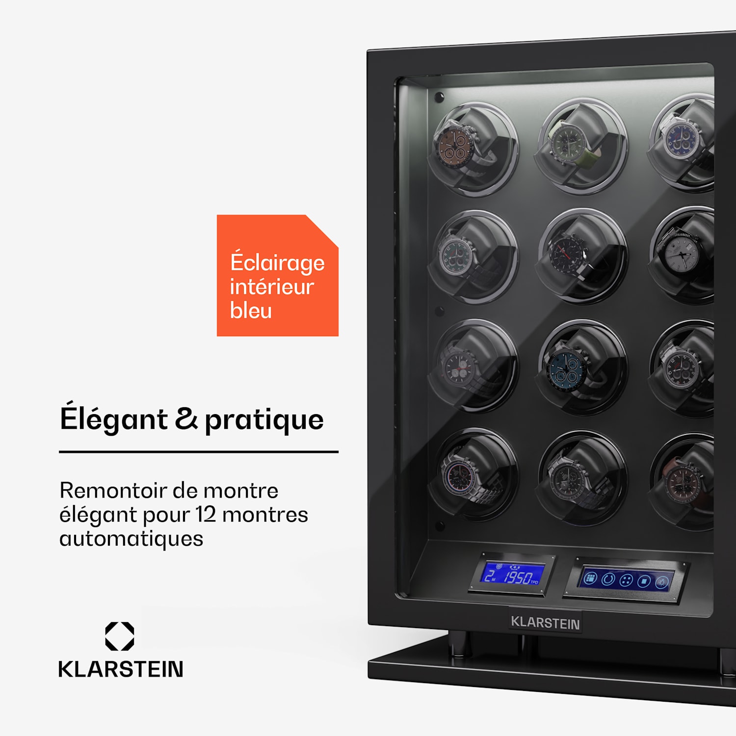 Verdon 12 horlogebeweger 12 horloges 3 modi 5 snelheden led afstandsbediening 12 Horloges