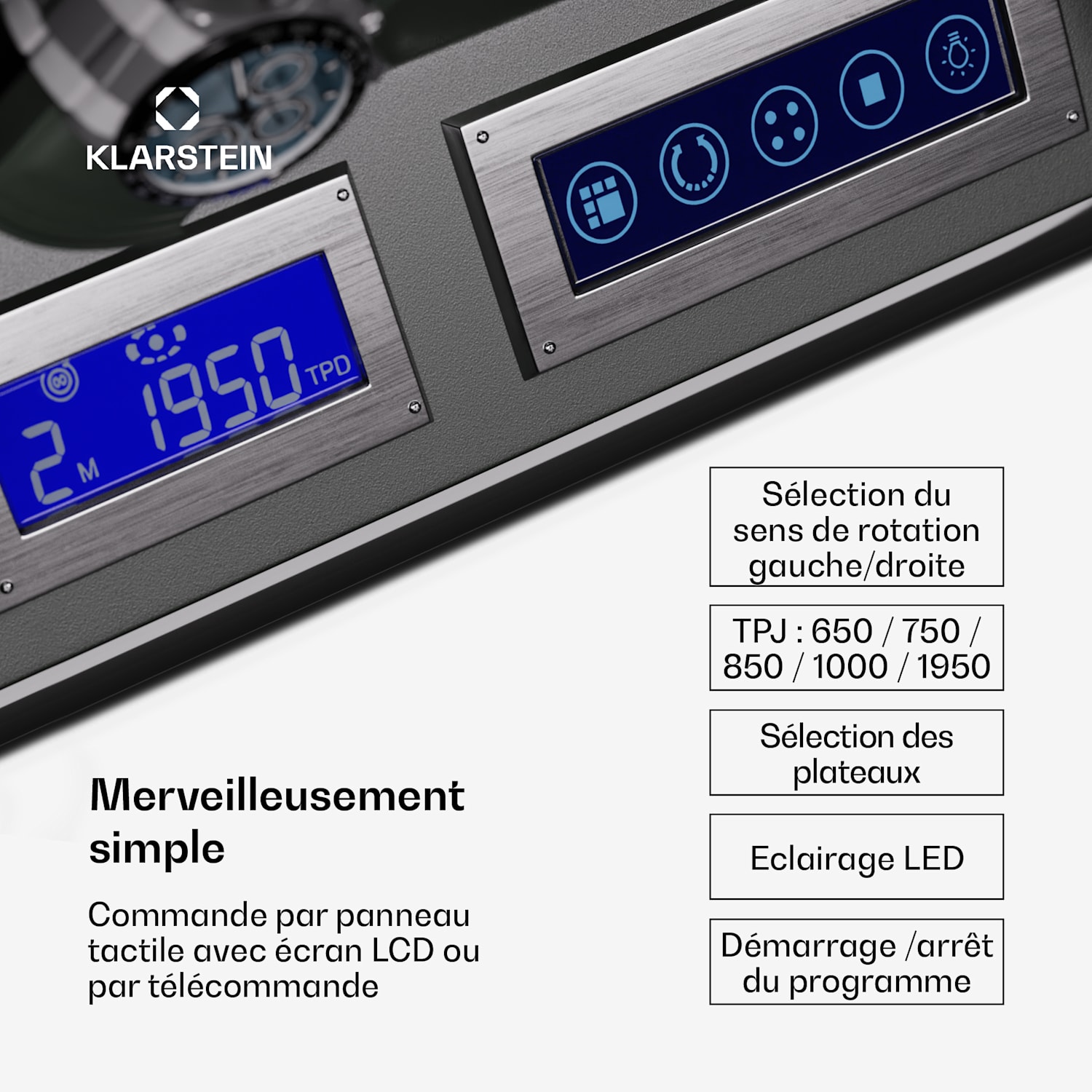 Verdon 12 horlogebeweger 12 horloges 3 modi 5 snelheden led afstandsbediening 12 Horloges