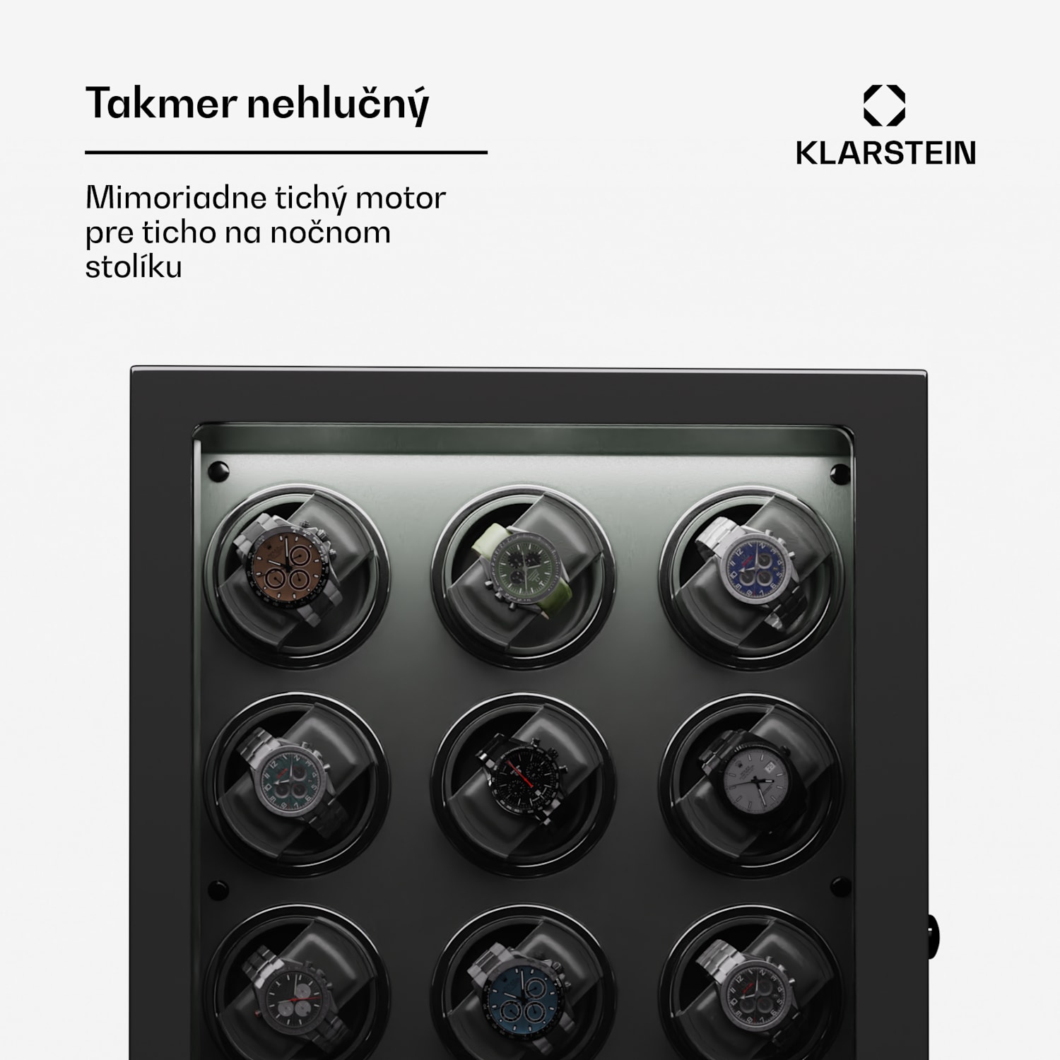 Verdon 12, naťahovač hodiniek, na 12 hodiniek, 3 režimy, 5 rýchlostí, LED, diaľkové ovládanie 12 hodiniek