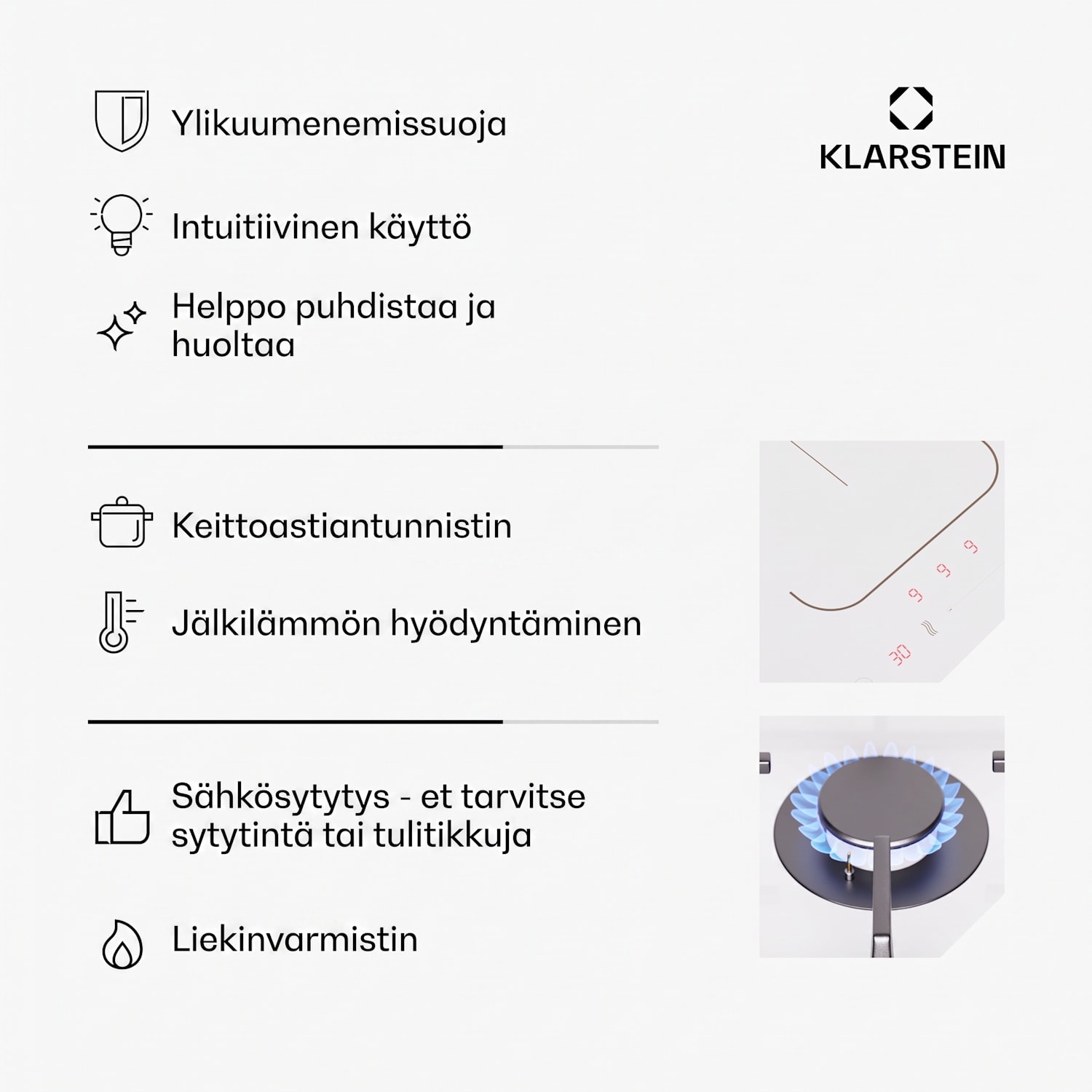 MultiChef 4 induktio- ja kaasuliesi 4 keittoaluetta 2 kaasupoltinta 2 induktioaluetta FlexZone 60 cm | Kaasu- ja induktioliesitaso | Valkoinen