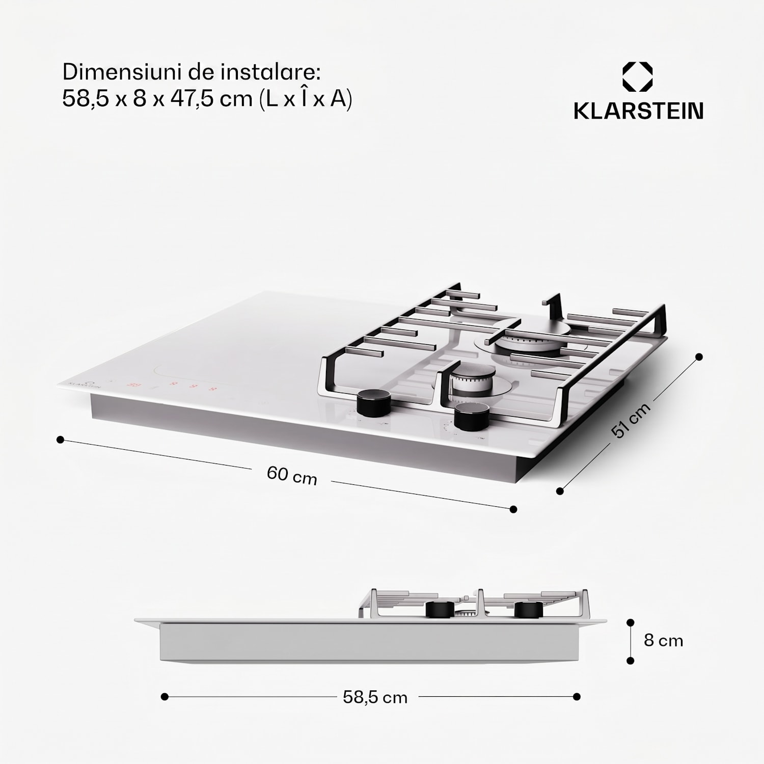 MultiChef 4, plită cu inducție și gaz, 4 zone de gătit, 2 arzătoare cu gaz, 2 plite cu inducție, FlexZone 60 cm | Plită pe gaz și inducție | Alb