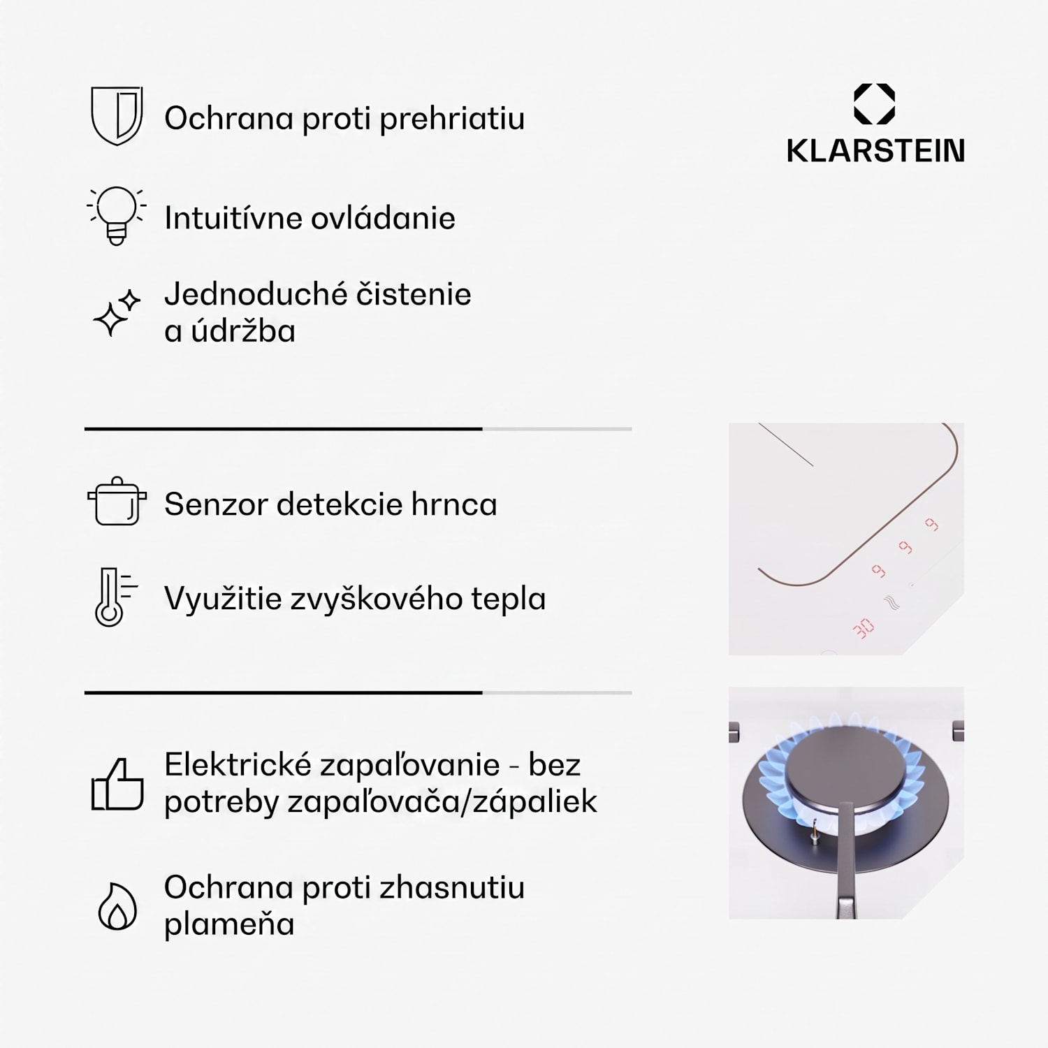 MultiChef 4, indukčná a plynová varná doska, 4 varné zóny, 2 plynové horáky, 2 indukčné varné dosky, FlexZone 60 cm | Plynová a indukčná doska | Biela