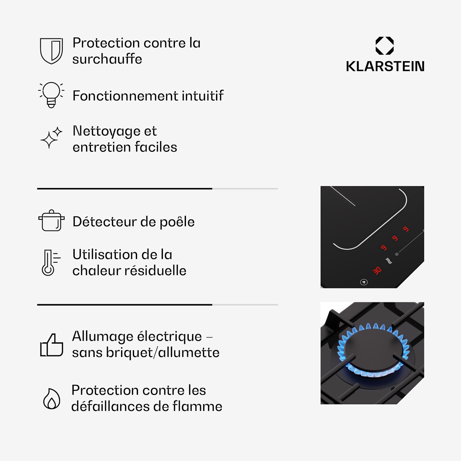 MultiChef 5 inductie- en gaskookplaat 5 kookzones 3 gaspitten 2 inductievelden flexzone 90 cm | Gaskookplaat + inductie met rooster | Zwart