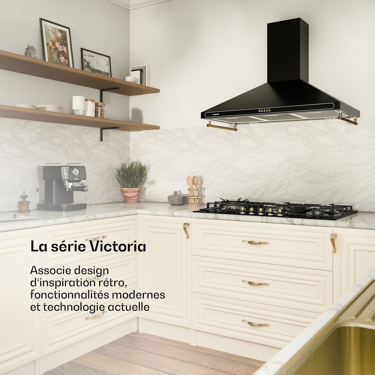  <p>Klarstein Victoria Chef Edition 5-zones gaskookplaat 5-pits</p> 90 cm | Glas | Zwart