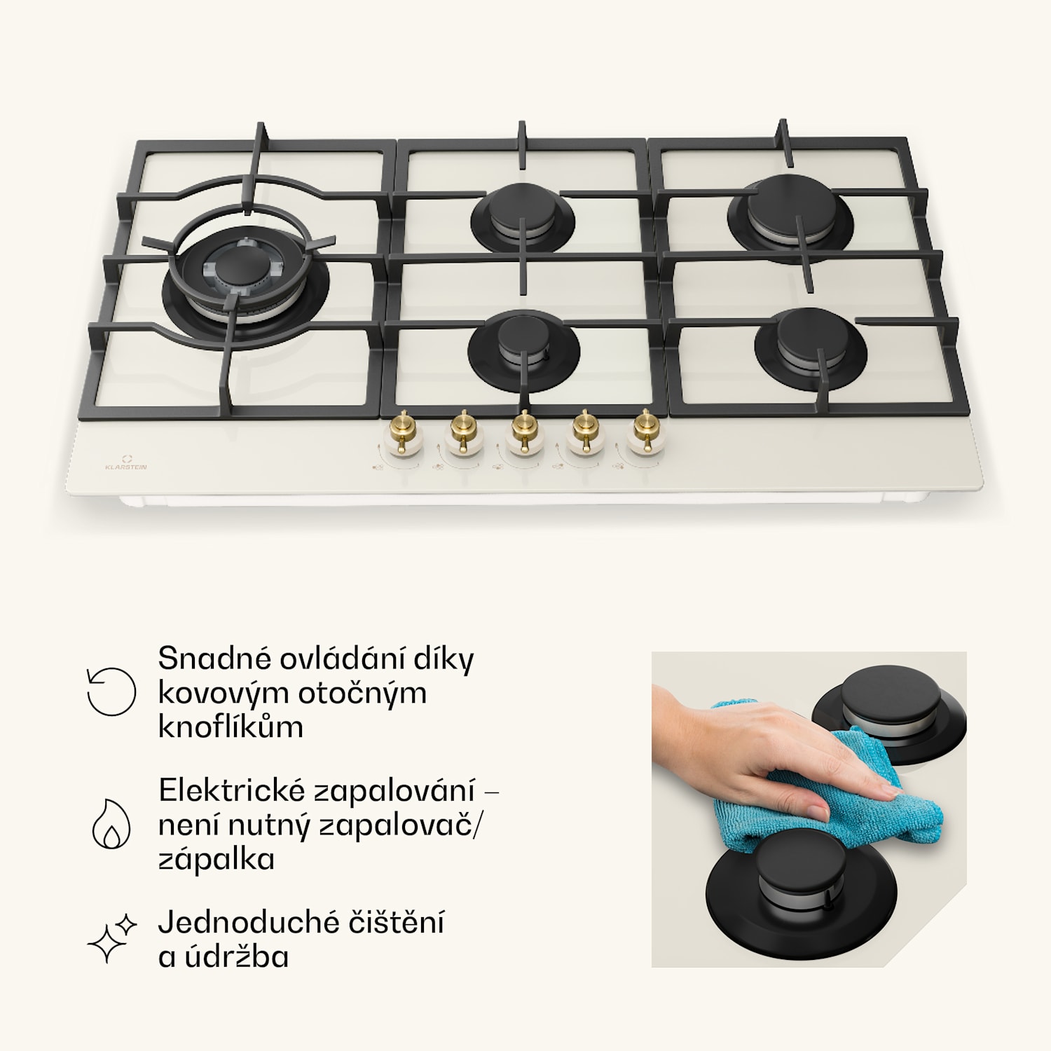 Victoria Chef Edition, plynová varná deska, 5 zón 