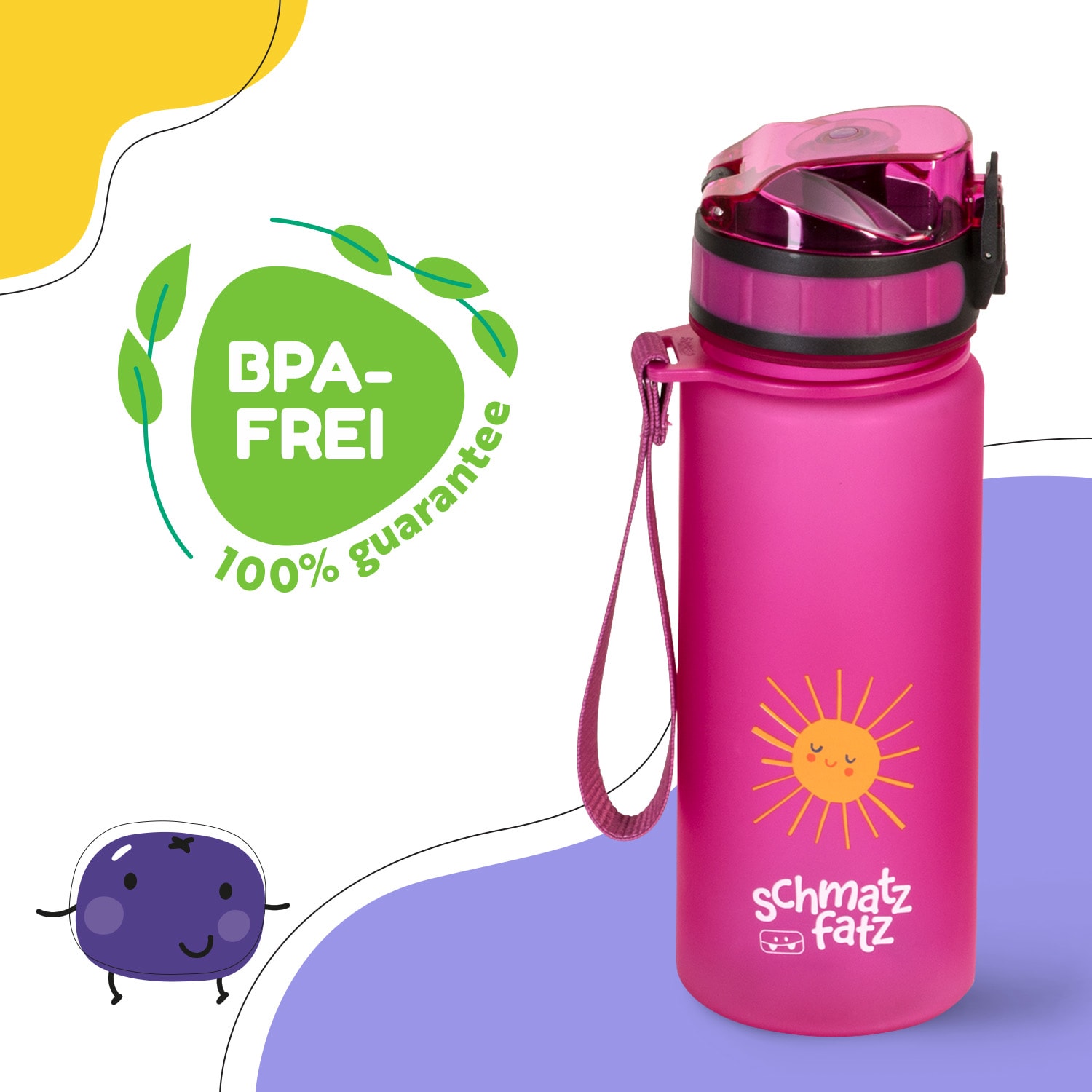 Wakaba Trinkflasche 400 ml Tritan BPA-frei 400 ml | Purple Sun