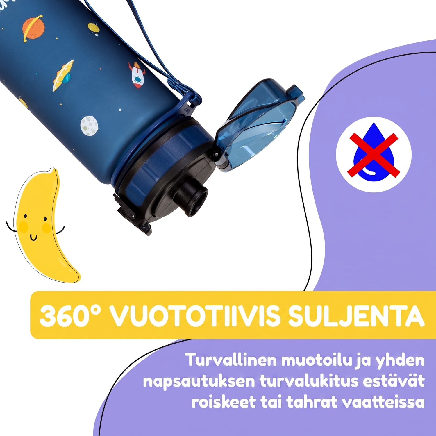 Wakaba juomapullo 400 ml Tritan BPA-vapaa 400 ml | Navy Space