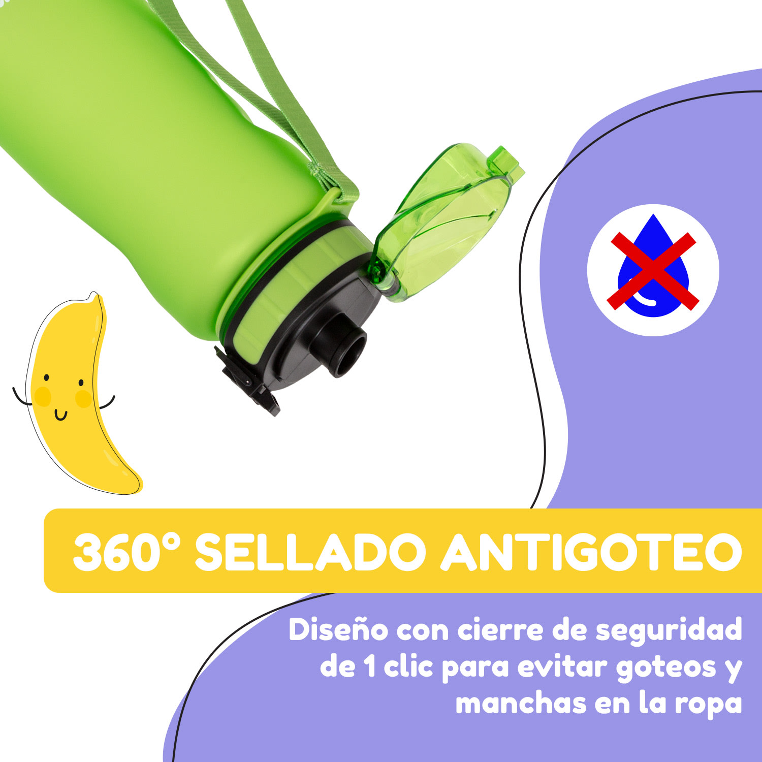 Botella Wakaba 800 ml Tritan sin BPA 