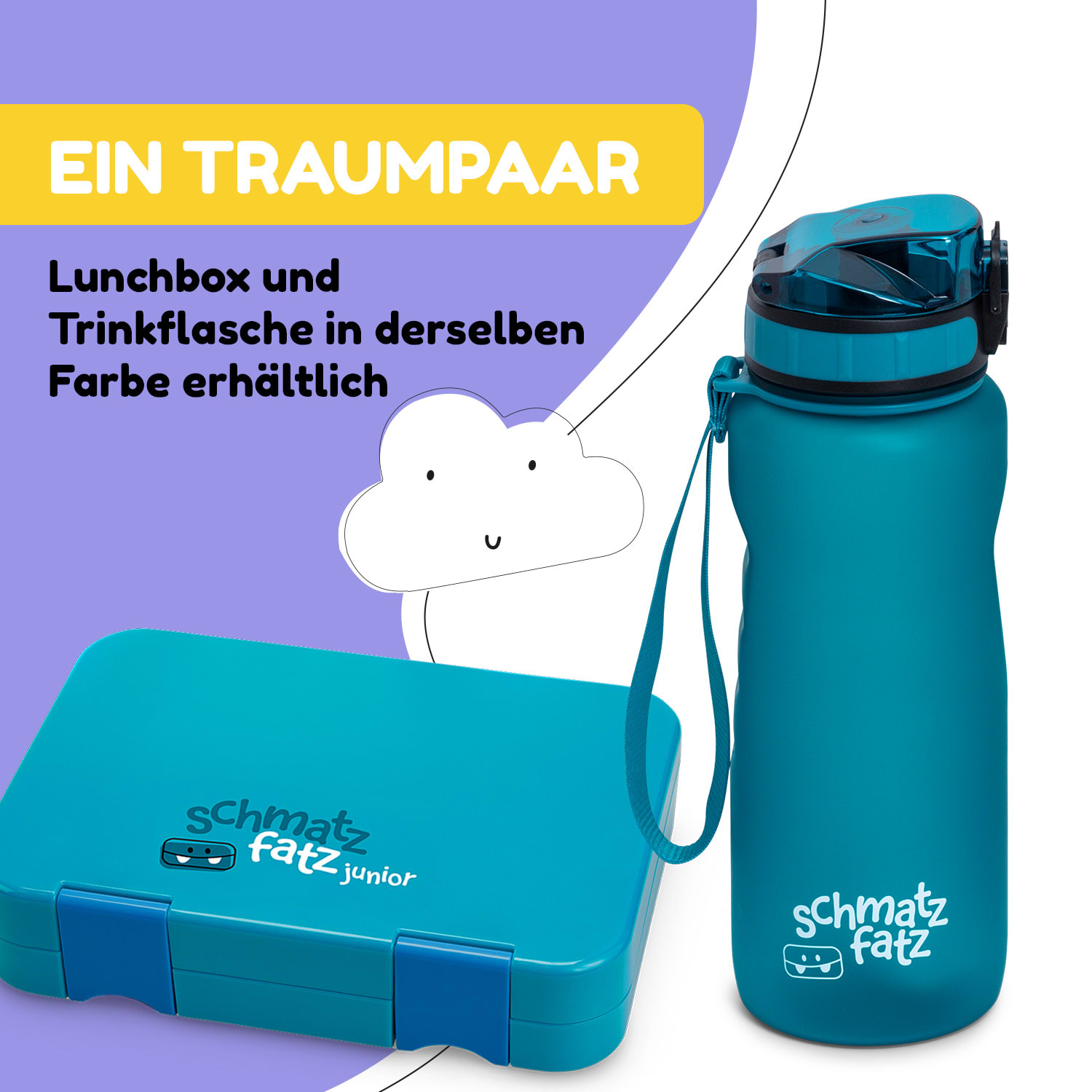 Wakaba Trinkflasche 800 ml Tritan BPA-frei 800 ml | Kräftiges Petrol