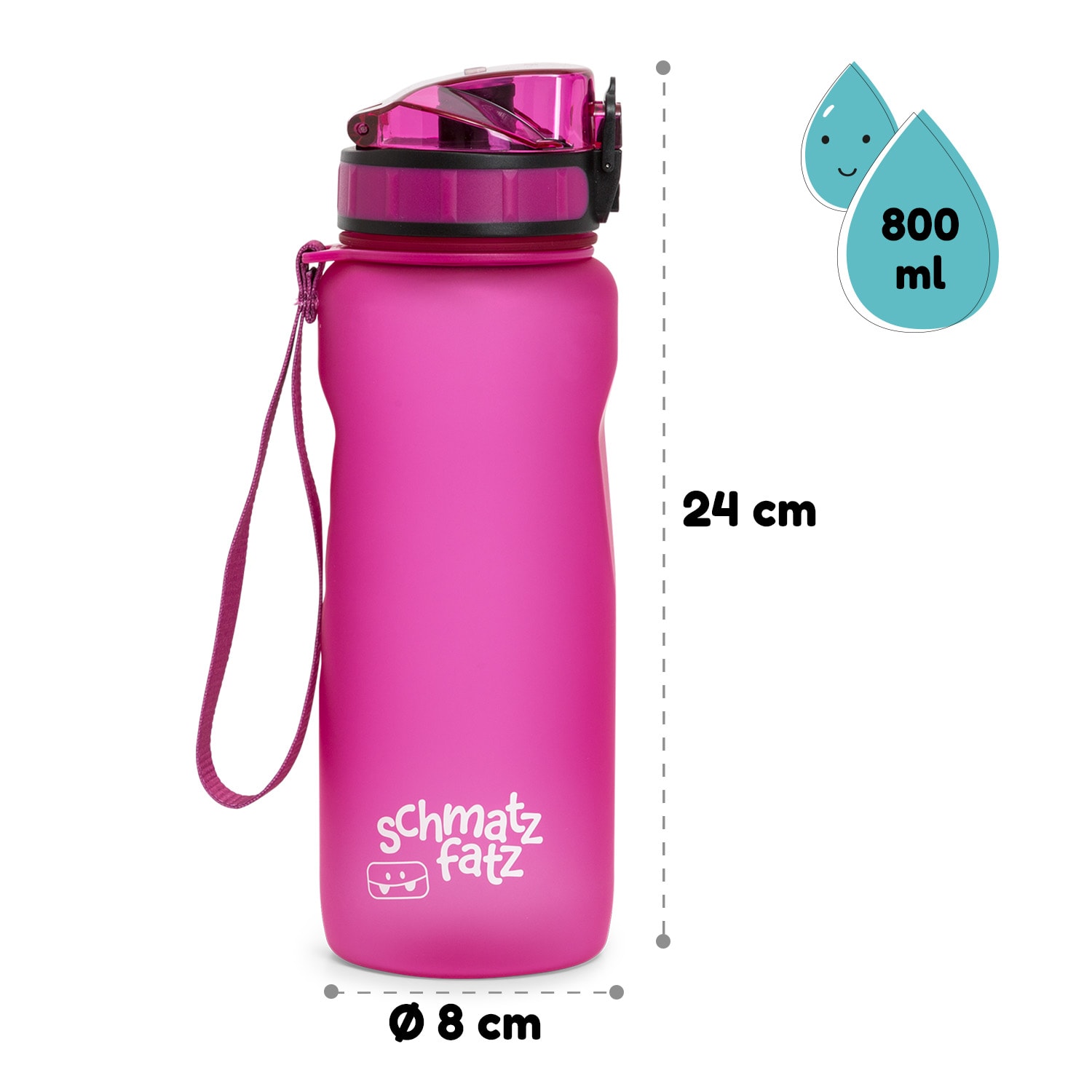 Wakaba, bidon, 800 ml, butelka na wodę, tworzywo Tritan, nie zawiera BPA 800 ml | Głęboka Purpura