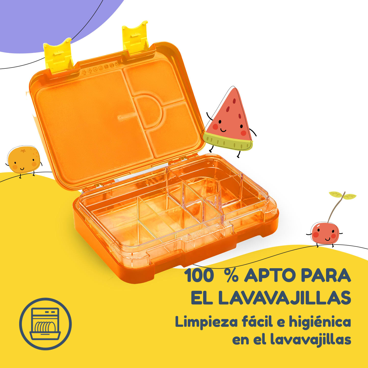 Fiambrera junior 6 compartimentos schmatzfatz 21,3 x 15 x 4,5 cm  Naranja