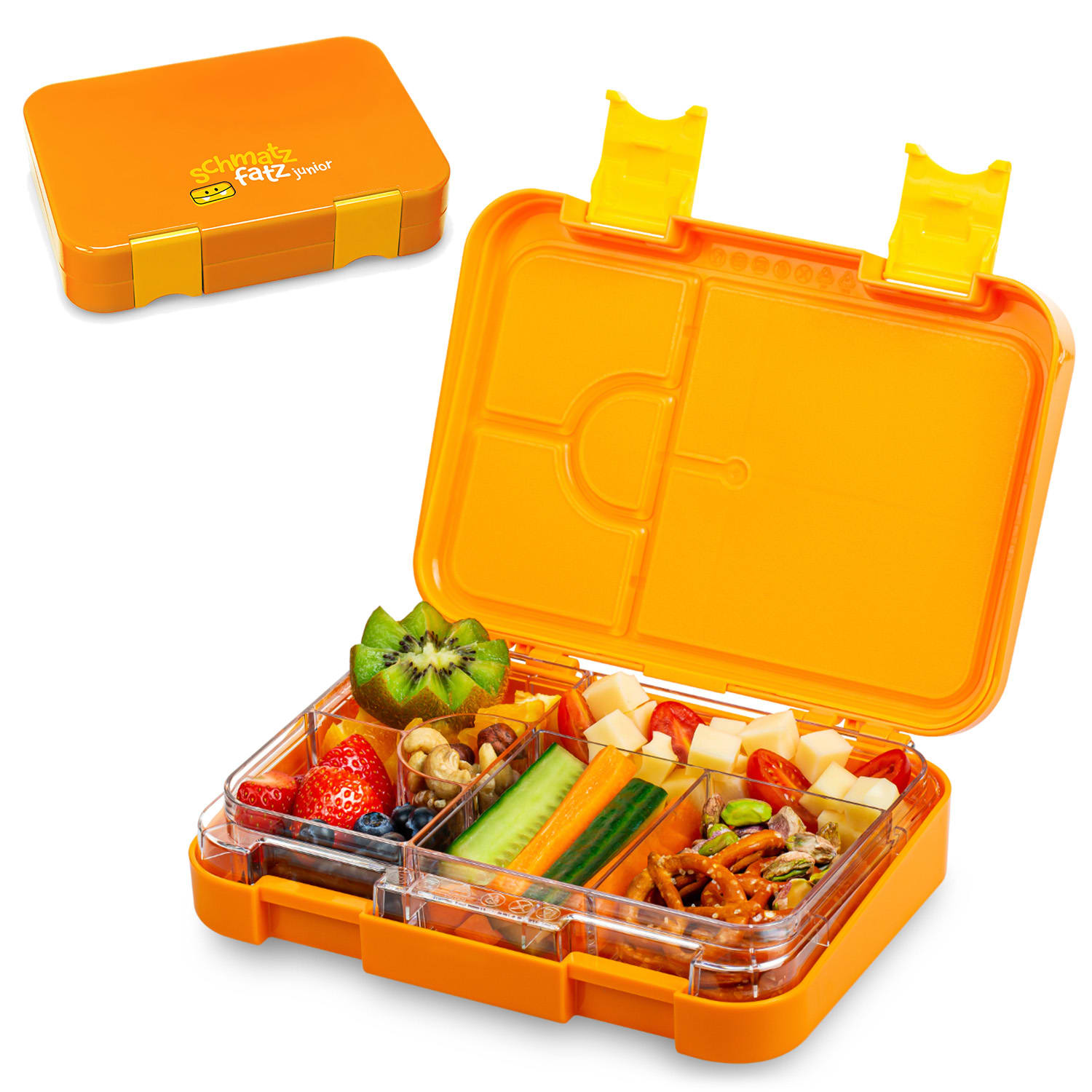 schmatzfatz junior Lunchbox 6 Fächer 21,3 x 15 x 4,5 cm  Orange
