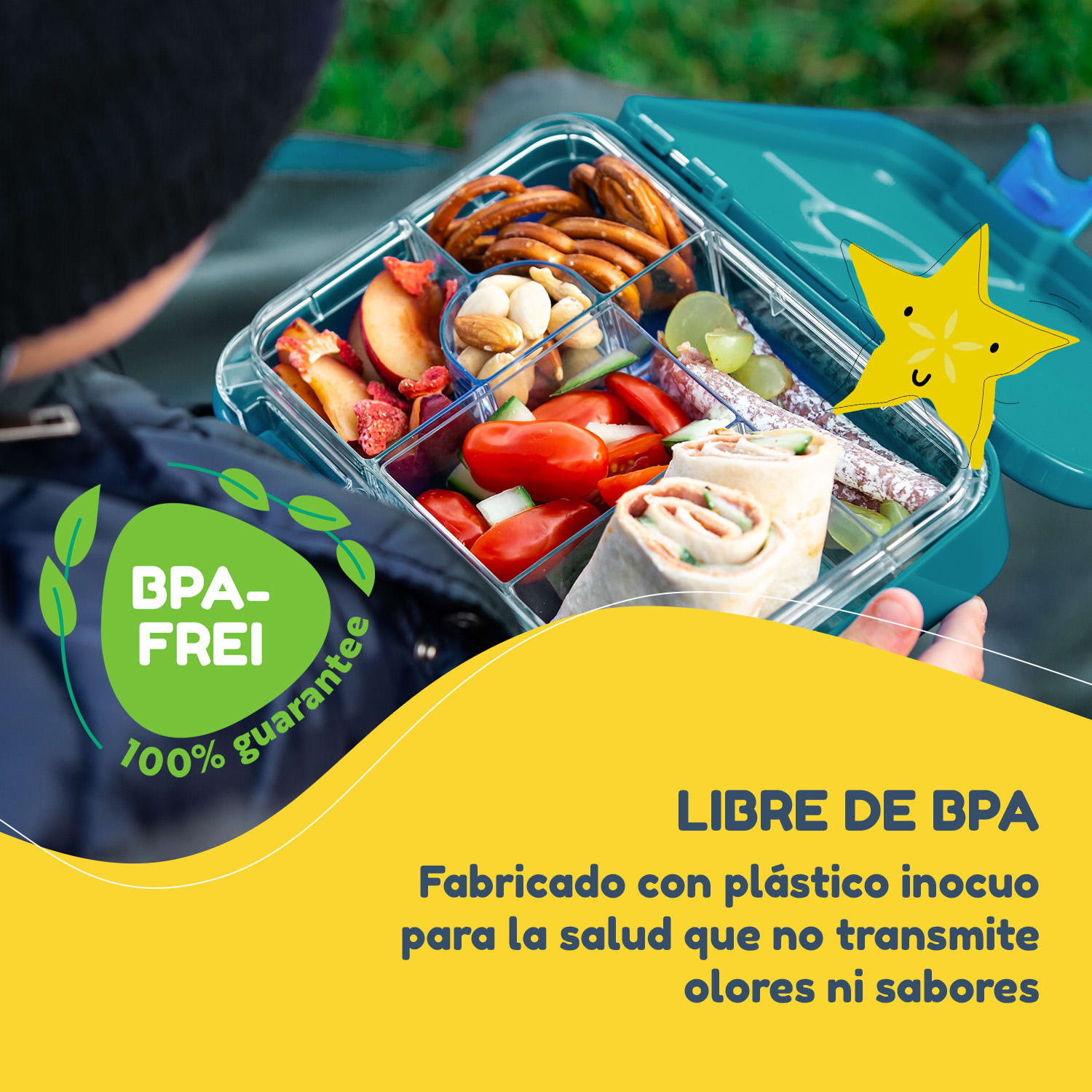 Fiambrera junior 6 compartimentos schmatzfatz 21,3 x 15 x 4,5 cm  