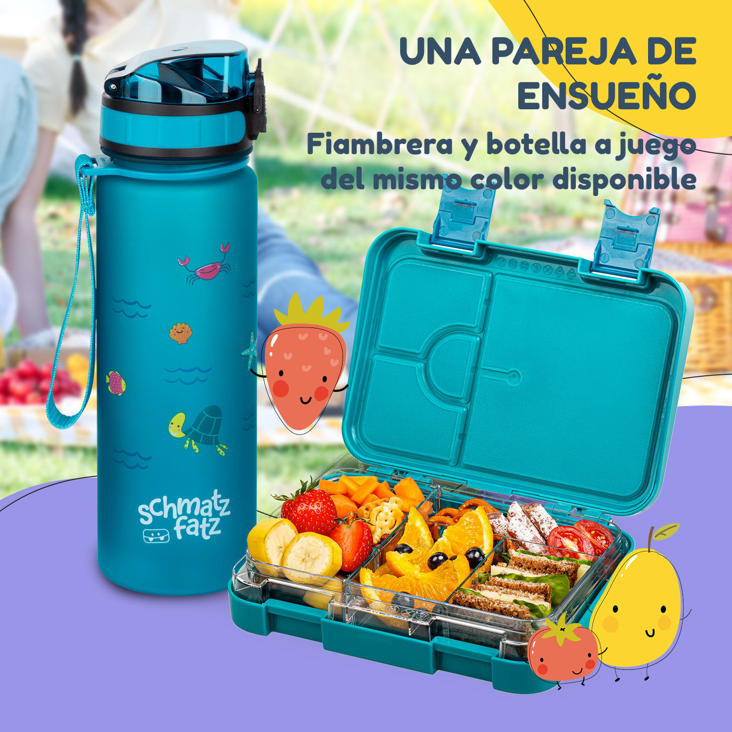 Fiambrera junior 6 compartimentos schmatzfatz 21,3 x 15 x 4,5 cm  