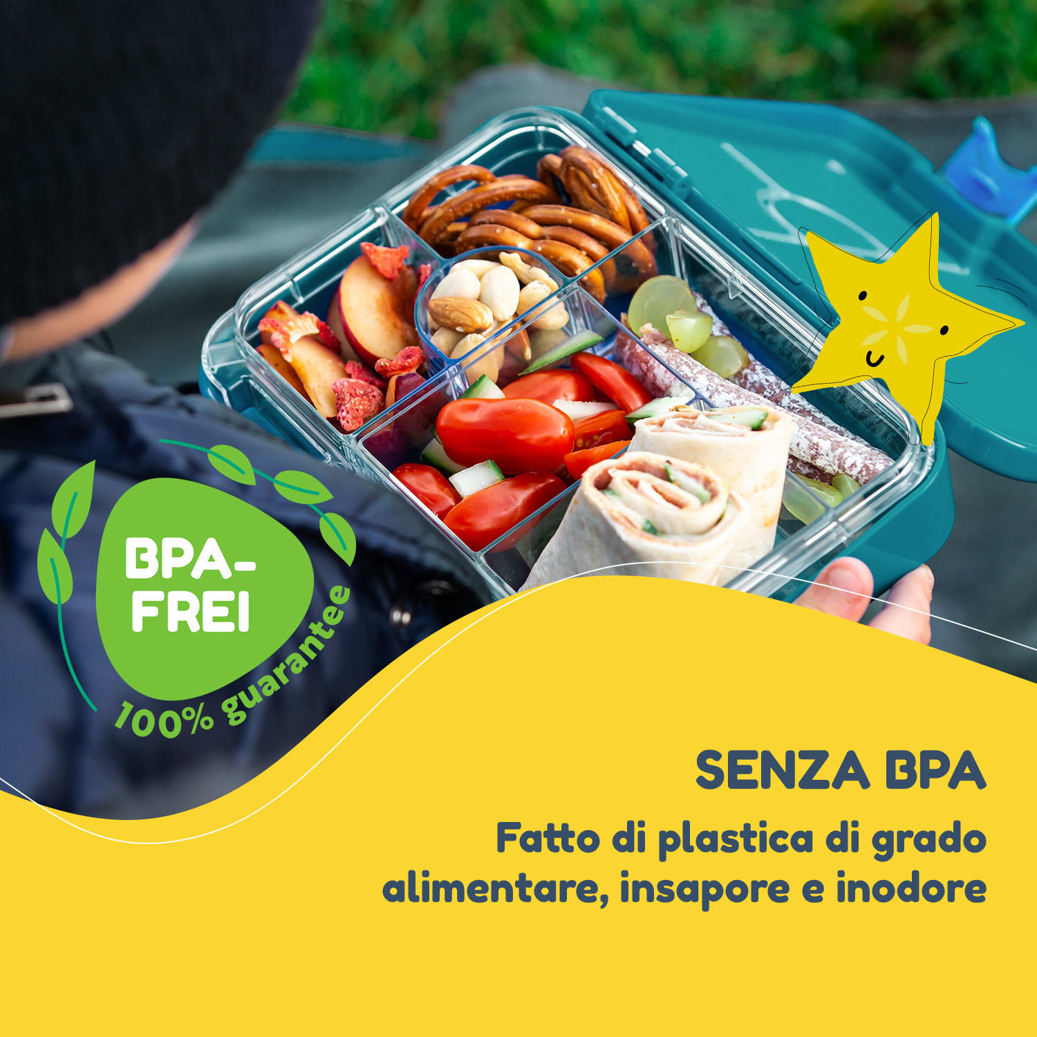 schmatzfatz junior, Lunchbox, 6 Scomparti, 21,3 x 15 x 4,5 cm  