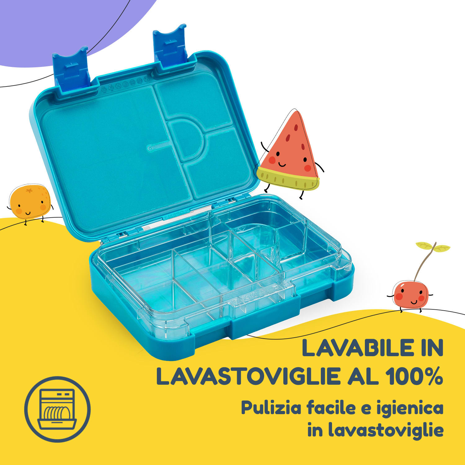 schmatzfatz junior, Lunchbox, 6 Scomparti, 21,3 x 15 x 4,5 cm  