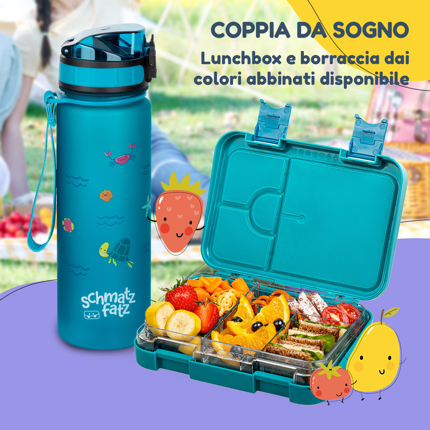 schmatzfatz junior, Lunchbox, 6 Scomparti, 21,3 x 15 x 4,5 cm  