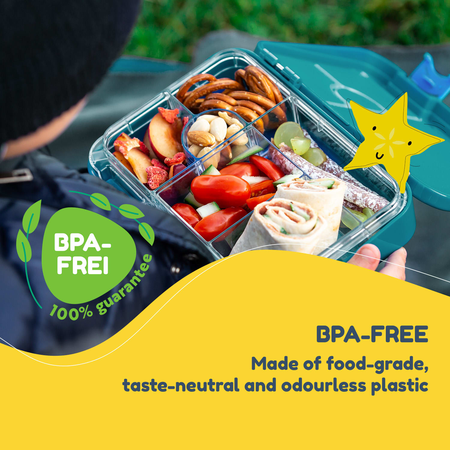 schmatzfatz junior lunchbox 6 vakken 21,3 x 15 x 4,5 cm  