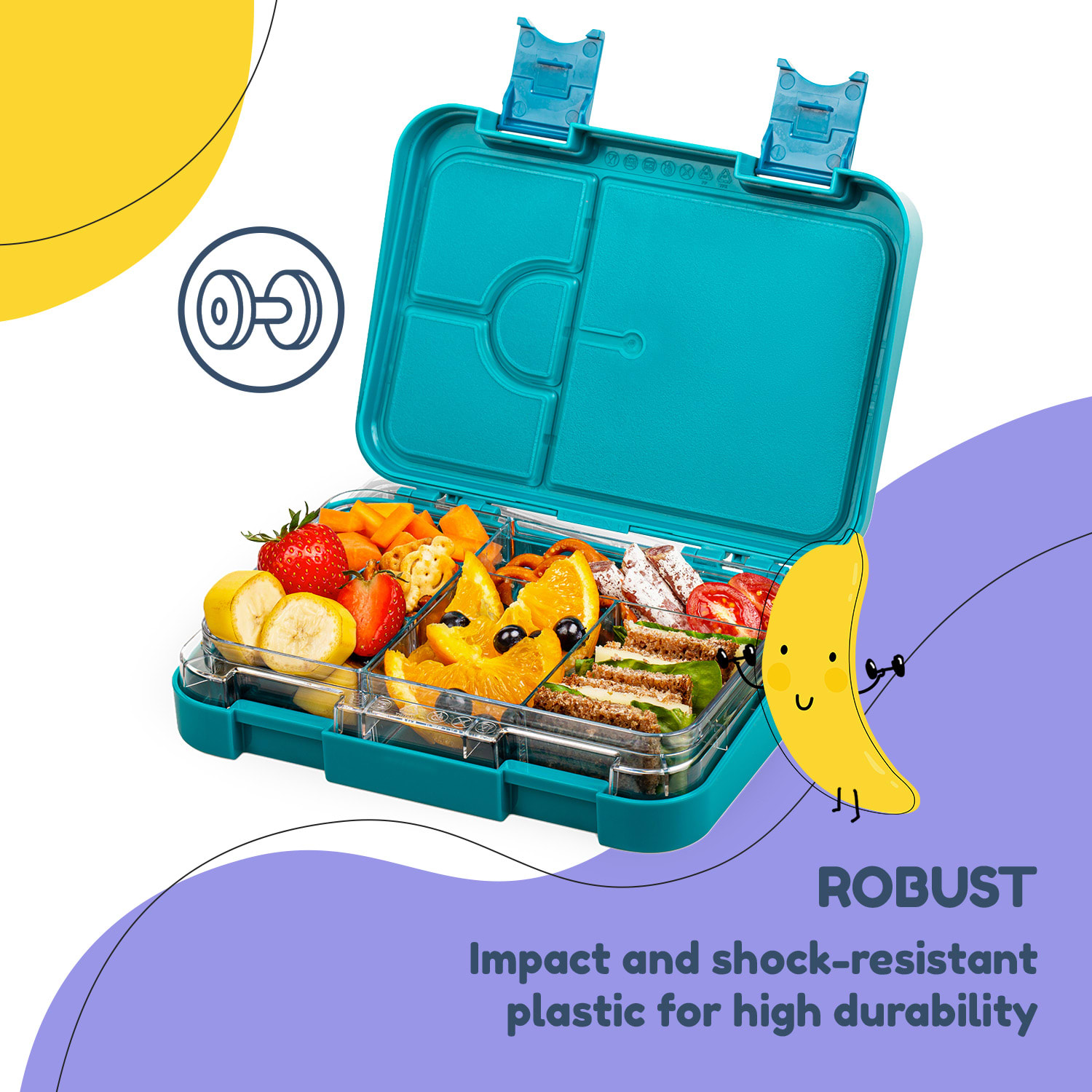 schmatzfatz junior lunchbox 6 vakken 21,3 x 15 x 4,5 cm  