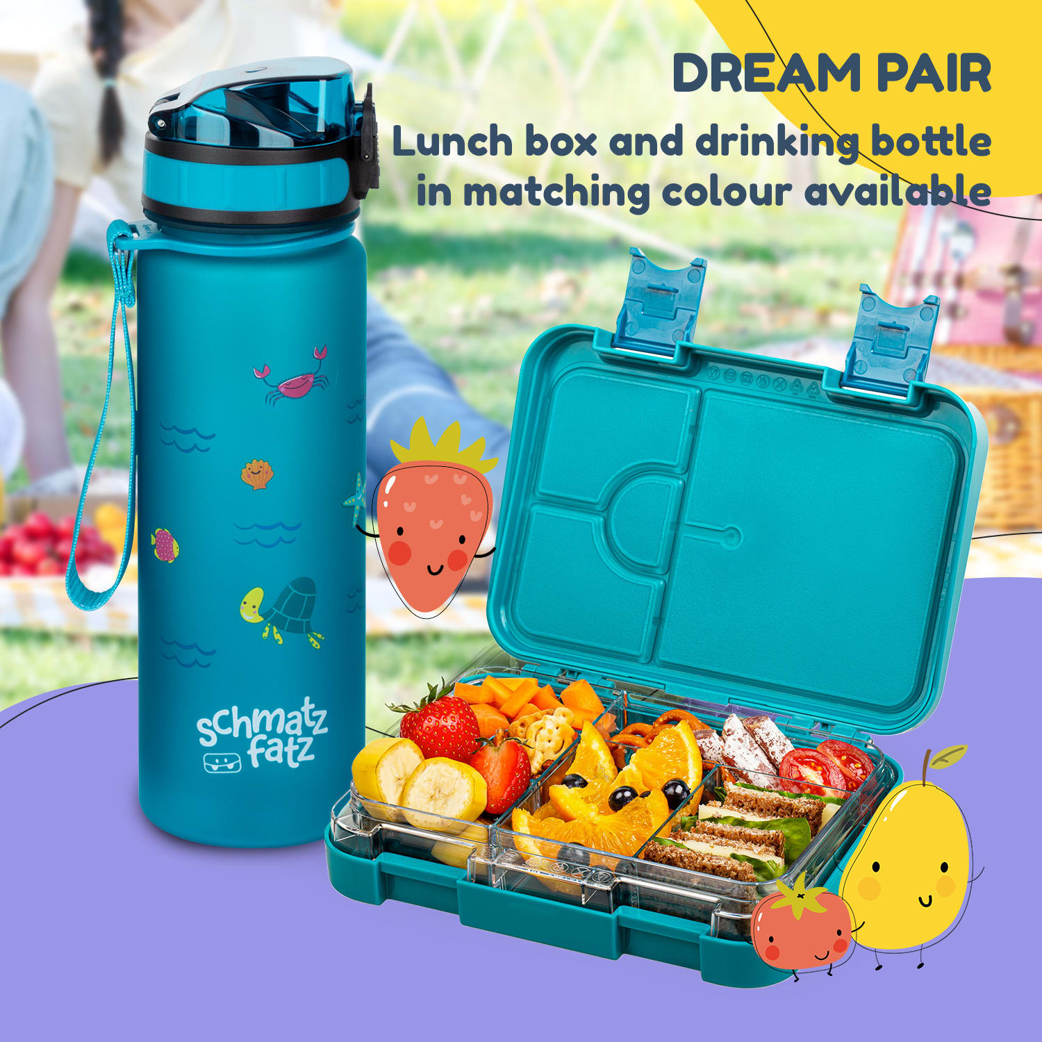 schmatzfatz junior lunchbox 6 vakken 21,3 x 15 x 4,5 cm  