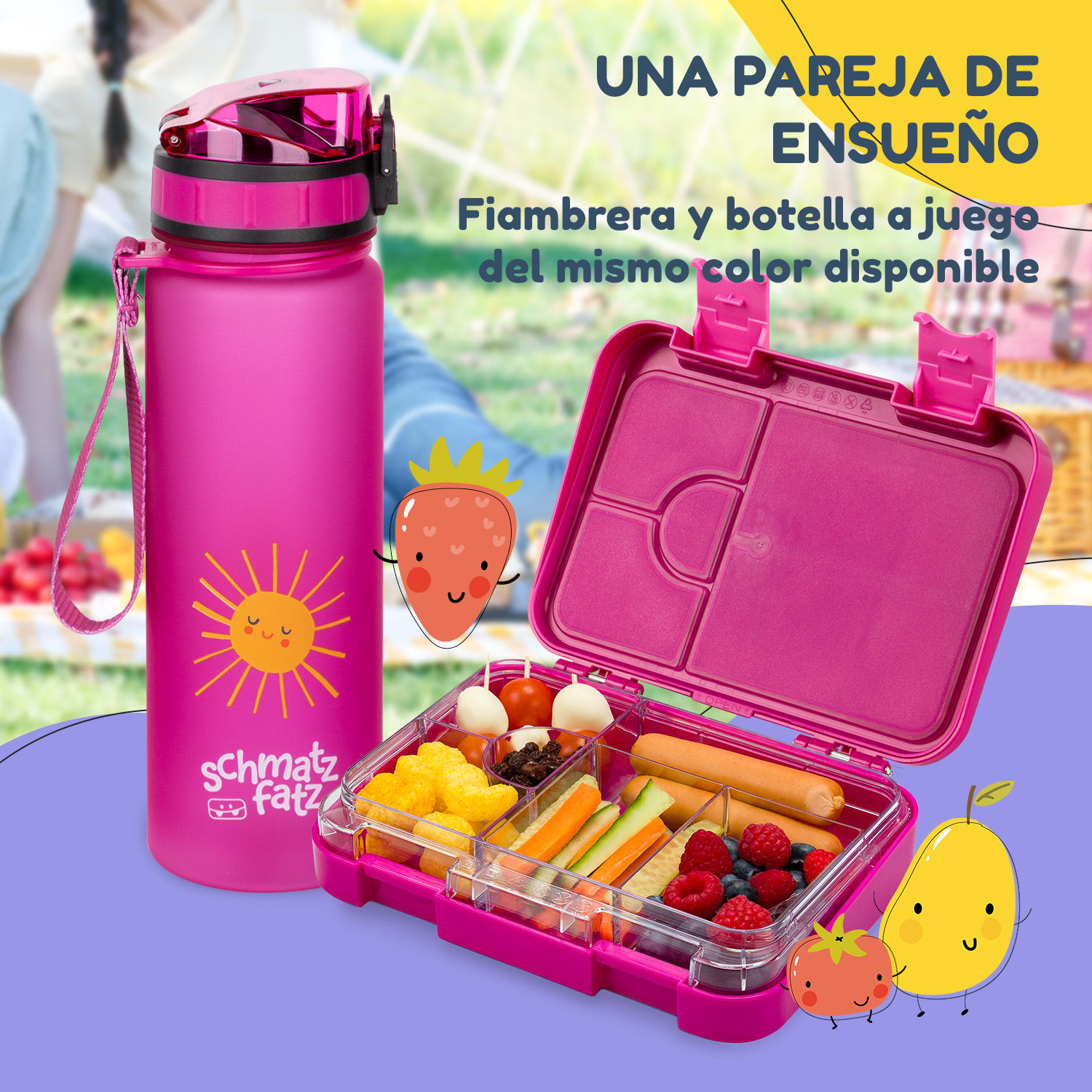 fiambrera junior 6 compartimentos 21,3 x 15 x 4,5 cm Sin BPA 