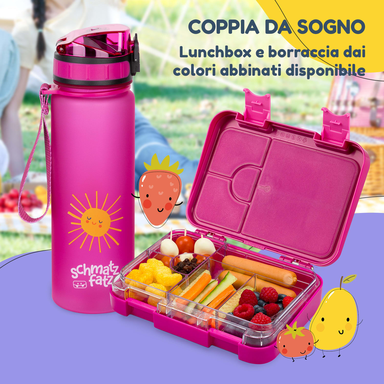lunchbox junior 6 scomparti 21,3 x 15 x 4,5 cm  senza BPA 