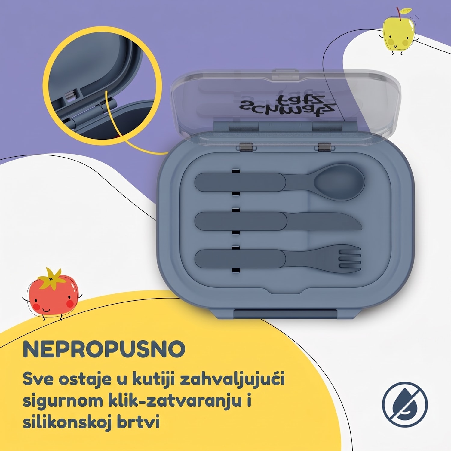Bunko plastična kutija za grickalice s 3 pretinca Plava