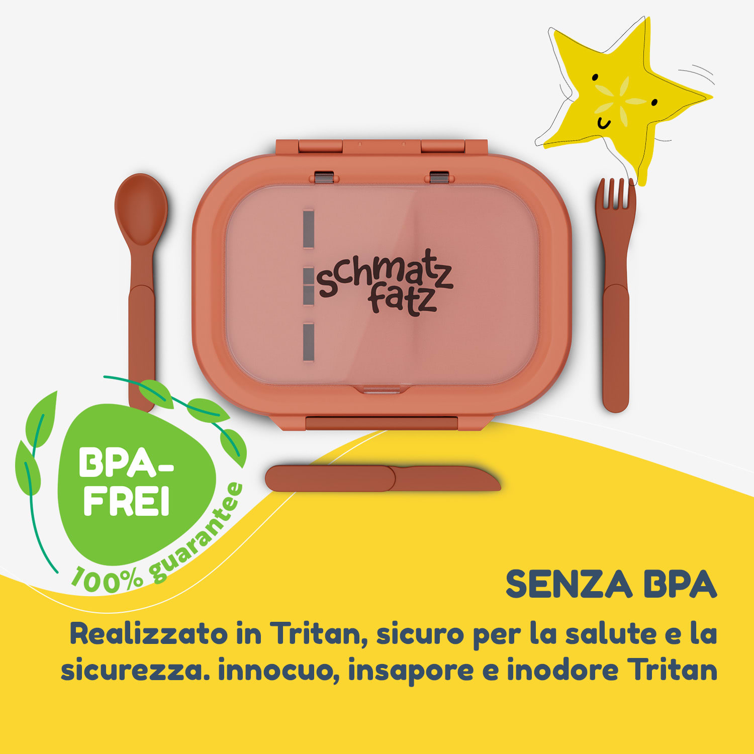 Bunko fiambrera 3 compartimentos 3 piezas Medidas: aprox. 21 x 14,5 x 5,5 cm Naranja