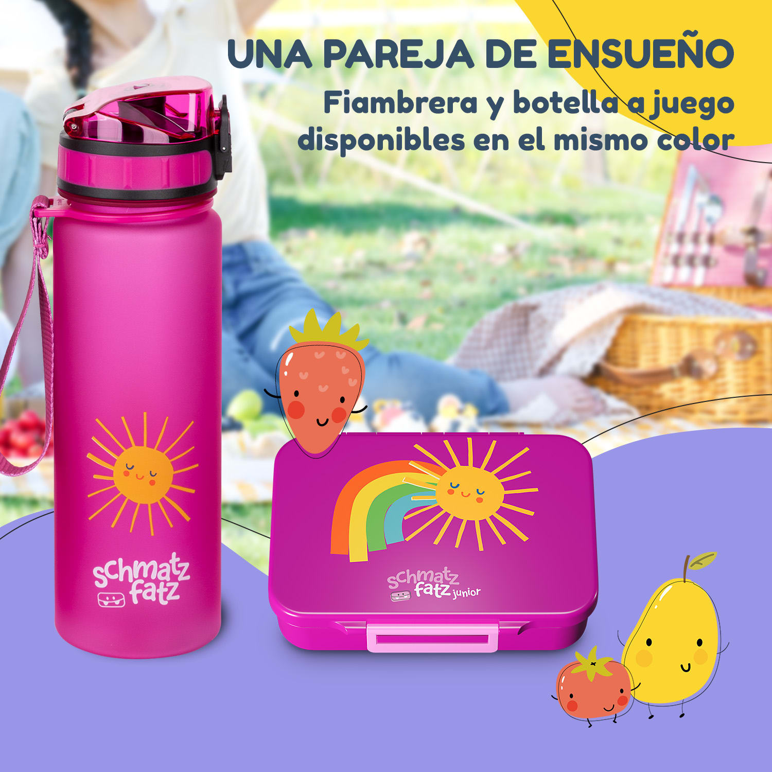 schmatzfatz by Lite Fiambrera 6 compartimentos 20,8 x 4,5 x 15 cm (ancho x alto x fondo) Sin BPA Tritán superligero Purple Sun