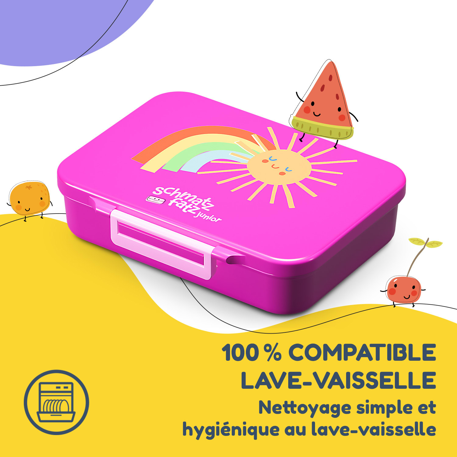 schmatzfatz by Lite lunchbox 6 vakken 20,8 x 4,5 x 15 cm (BxHxD) BPA-vrij extra licht Tritan Purple Sun