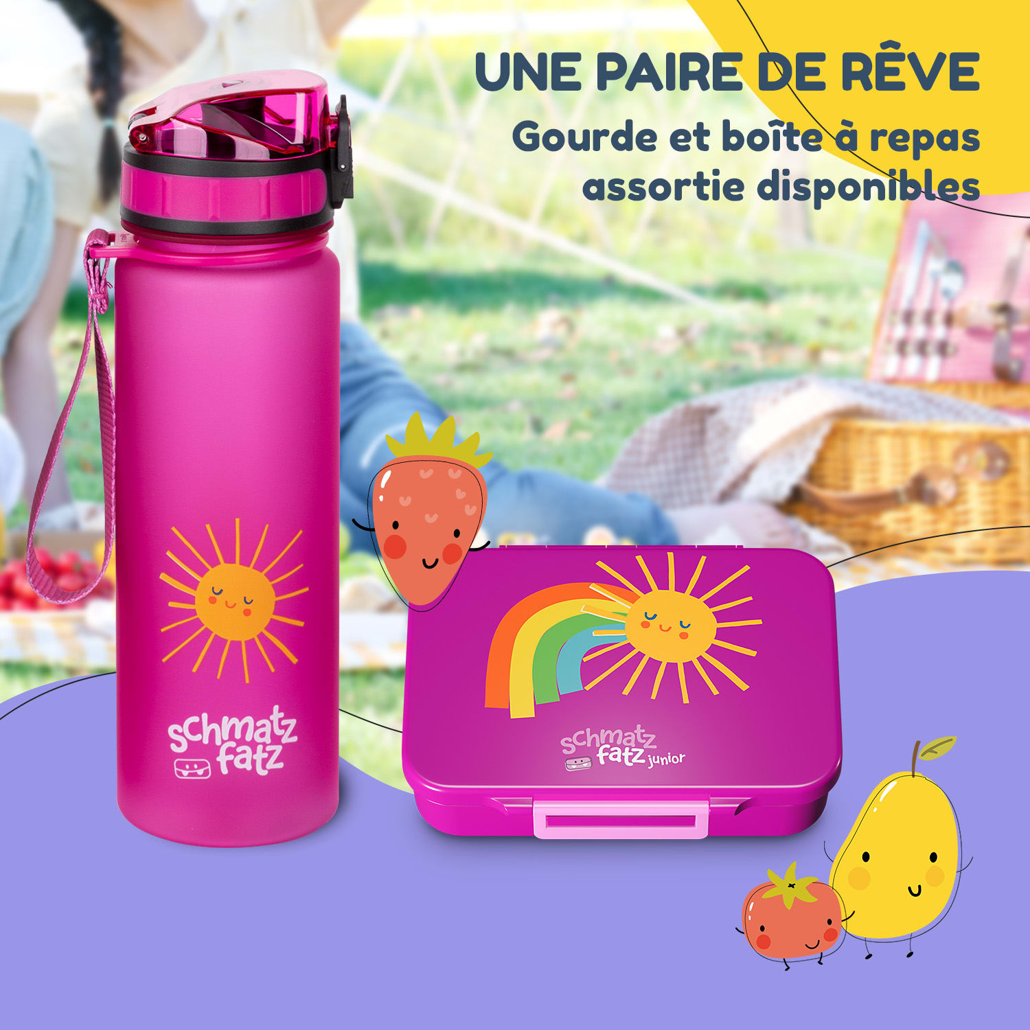 schmatzfatz by Lite lunchbox 6 vakken 20,8 x 4,5 x 15 cm (BxHxD) BPA-vrij extra licht Tritan Purple Sun