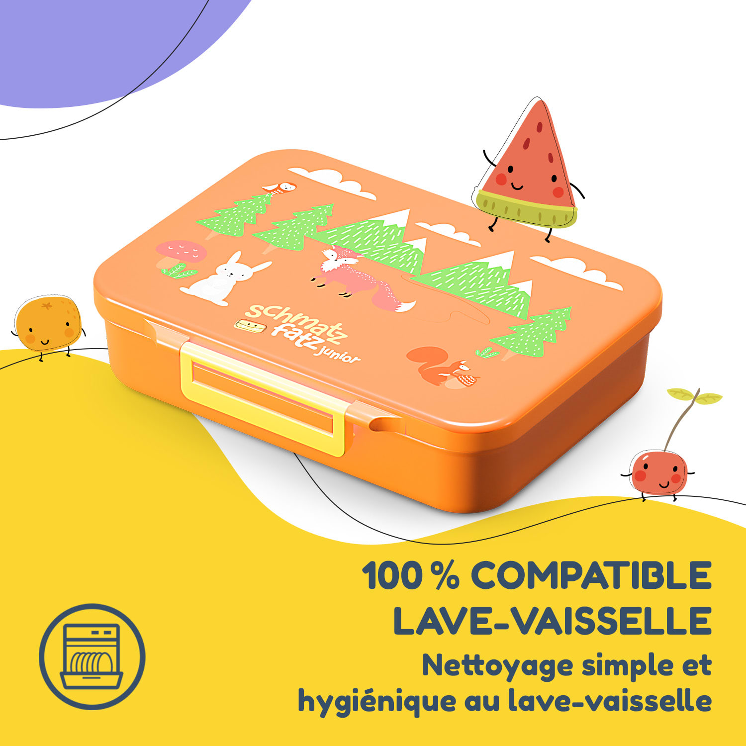 schmatzfatz by Lite Boîte à repas 6 compartiments 20,8 x 4,5 x 15 cm (LxHxP) Tritan extra léger sans BPA 