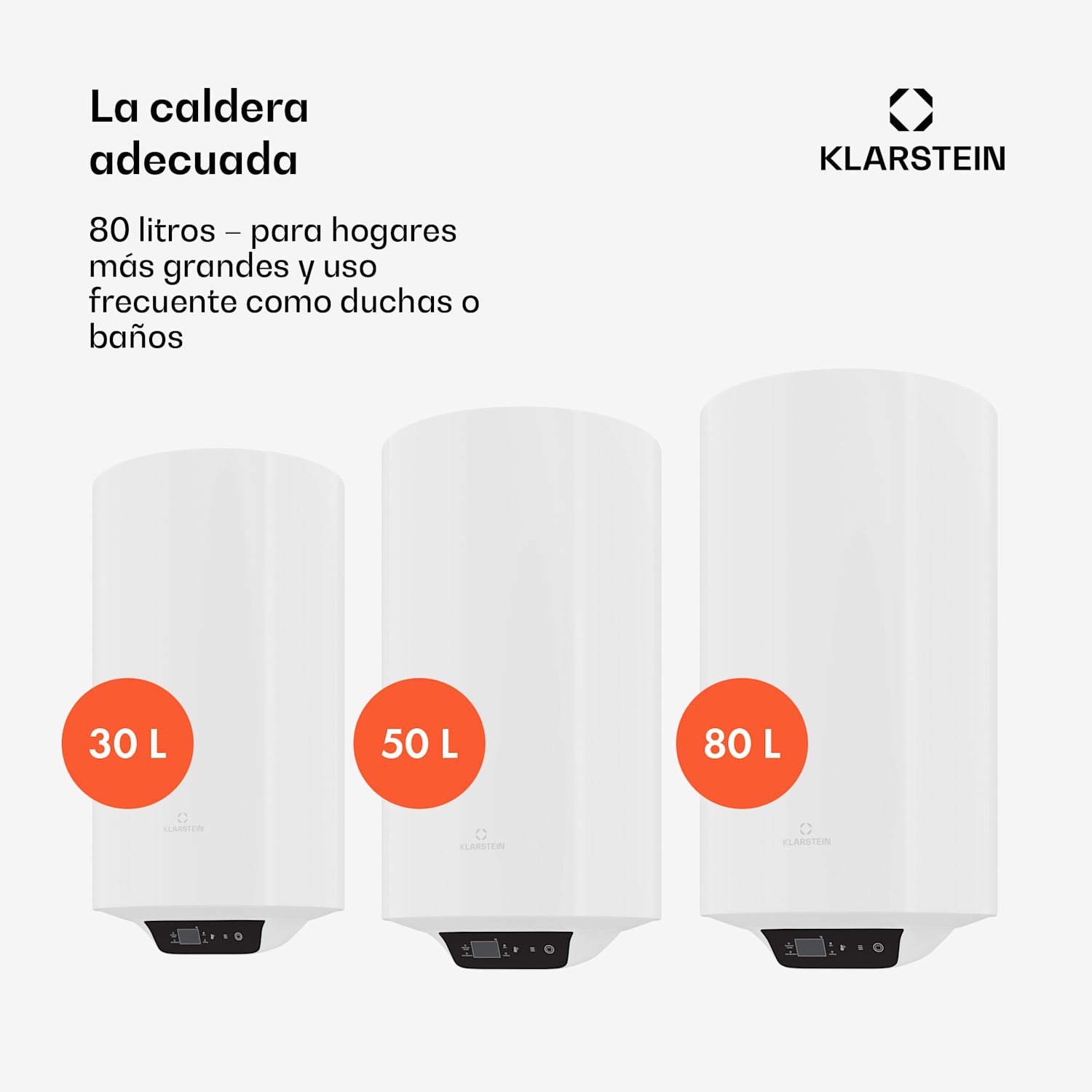 Acumulador de agua caliente ENDURAHEAT SMART 80 Termo 80 litros máx. 75°C 1500 vatios 3 tamaños blanco 80 litros