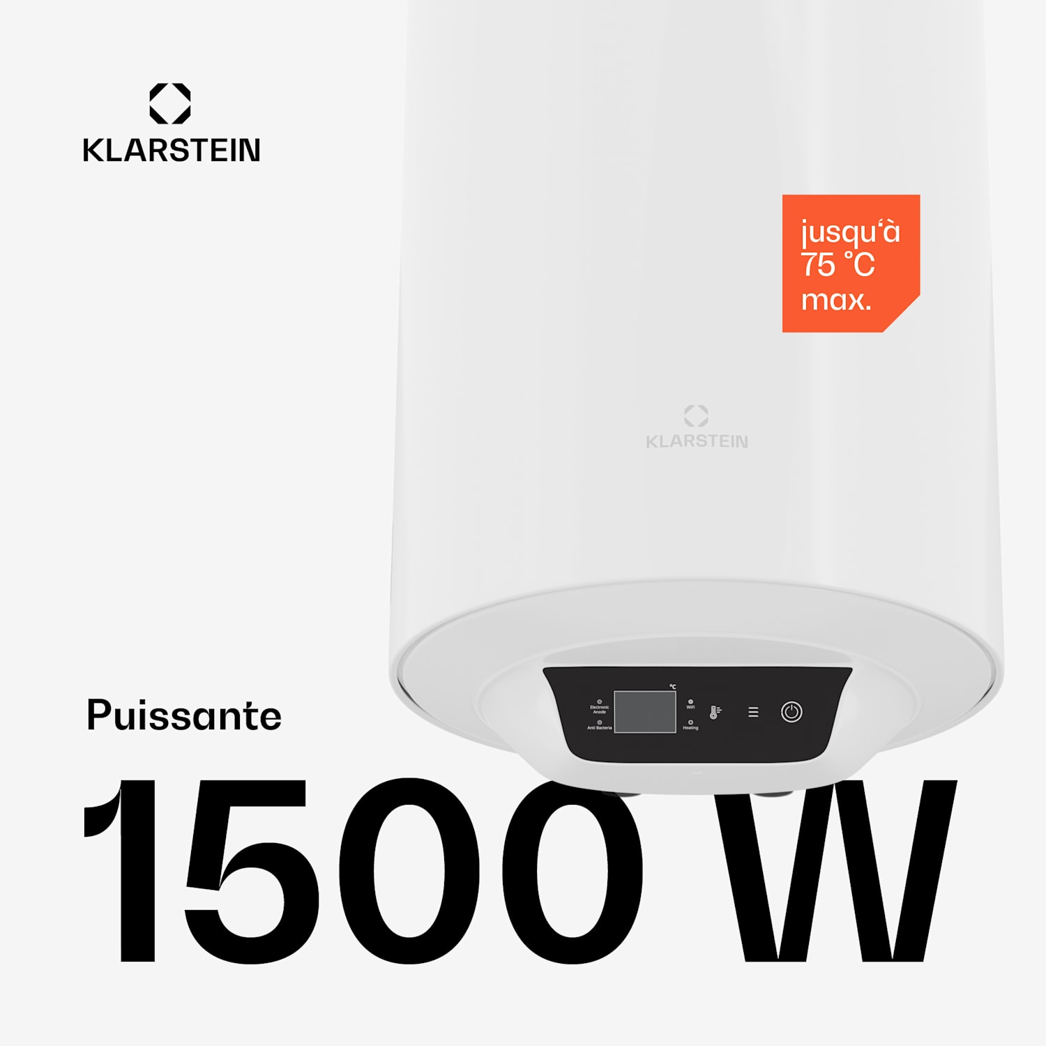 ENDURAHEAT SMART 80 Ballon d'eau chaude 80 litres max 75°C 1500 watts 3 tailles blanc 80 L