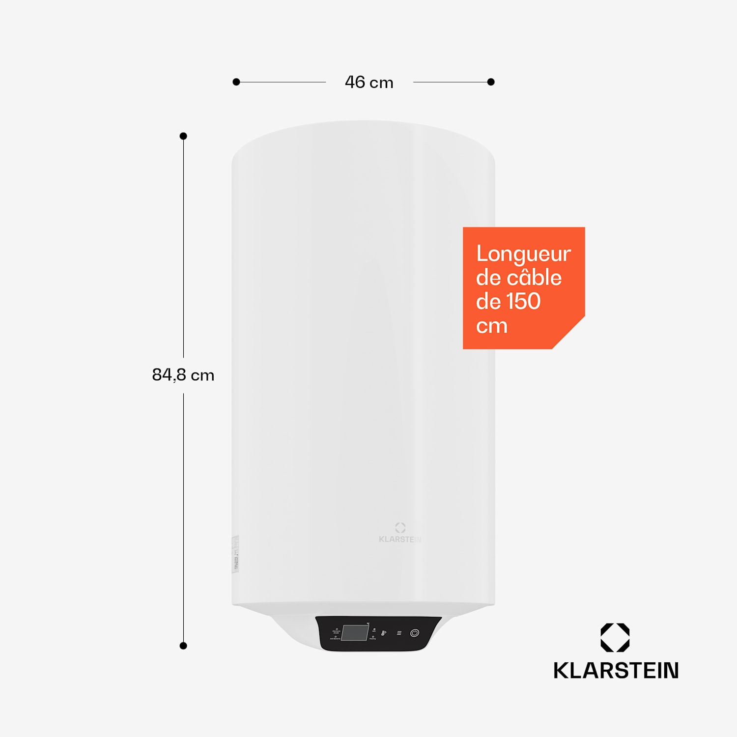 ENDURAHEAT SMART 80 Ballon d'eau chaude 80 litres max 75°C 1500 watts 3 tailles blanc 80 L