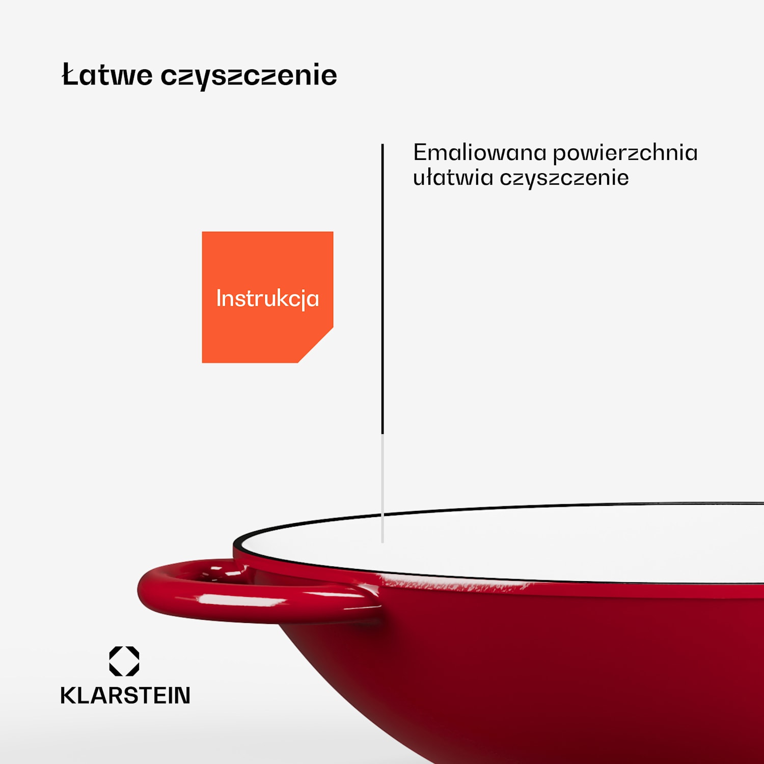 Klarstein Jersey wok - czerwony Czerwony