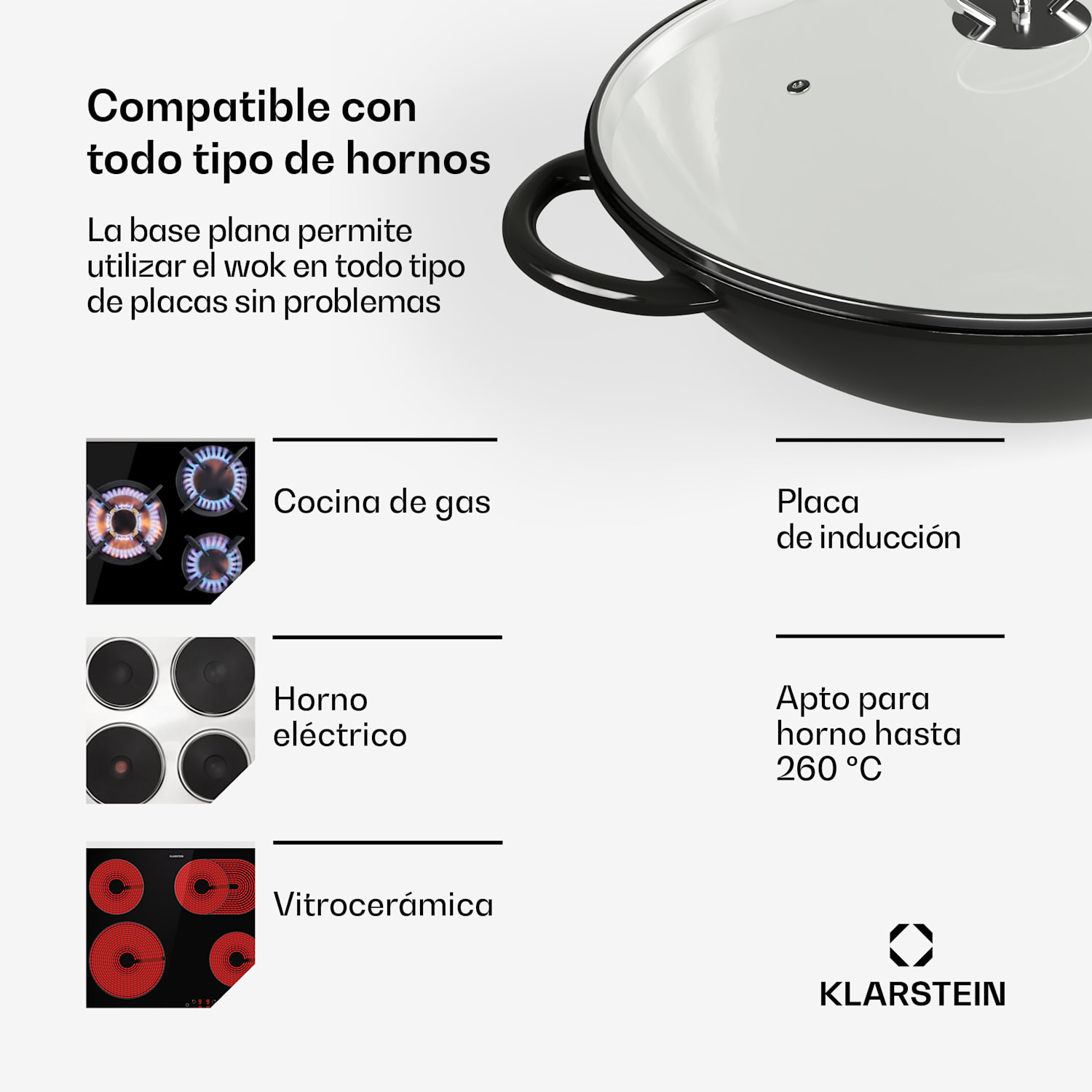 Klarstein Jersey Wok - Negro Negro